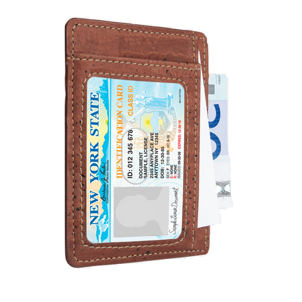 Karten-Portemonnaie aus Kork - Red