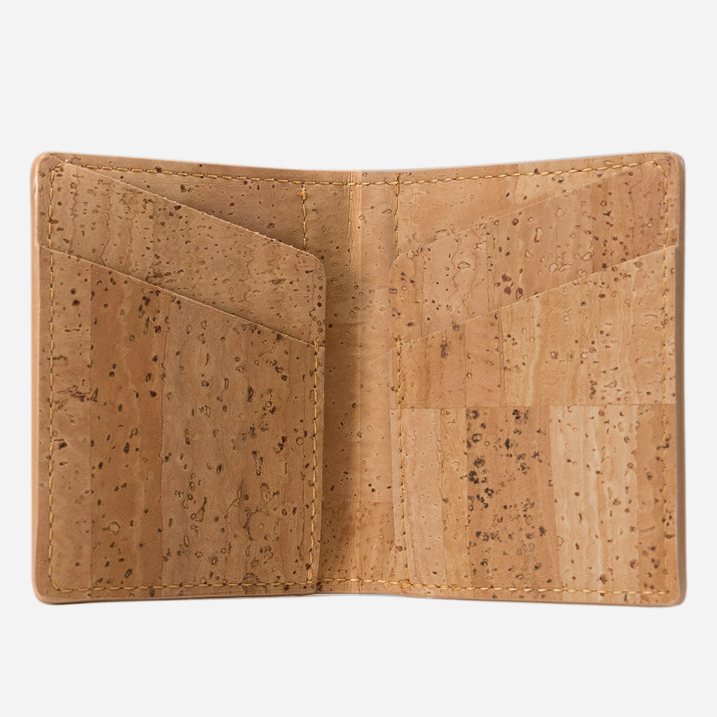 Kork Karten-Portemonnaie mit Kleingeld-Fach Light Brown