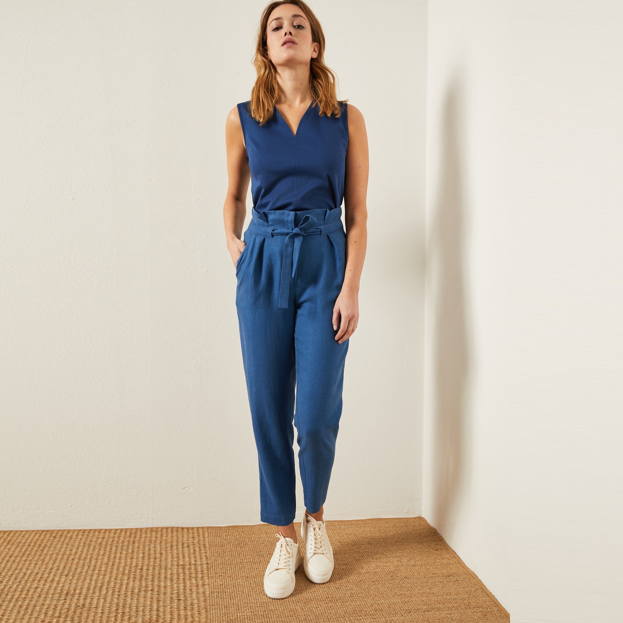 Paperbag Hose aus Tencel und Leinen