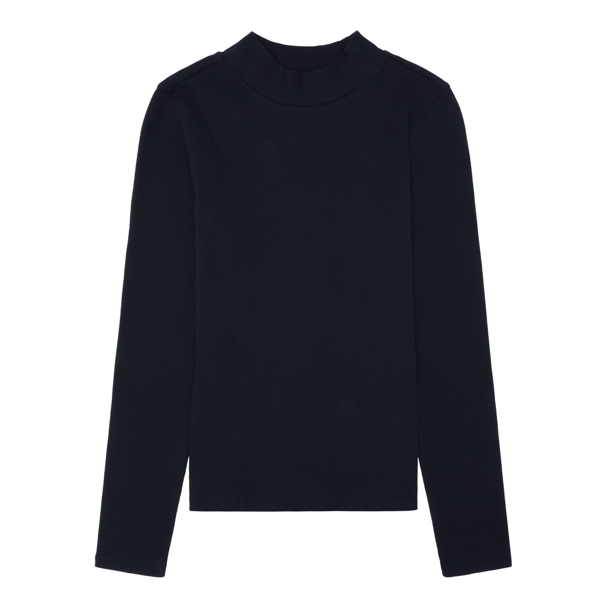 Rib Langarm Shirt HIGH NECK aus Bio-Baumwolle