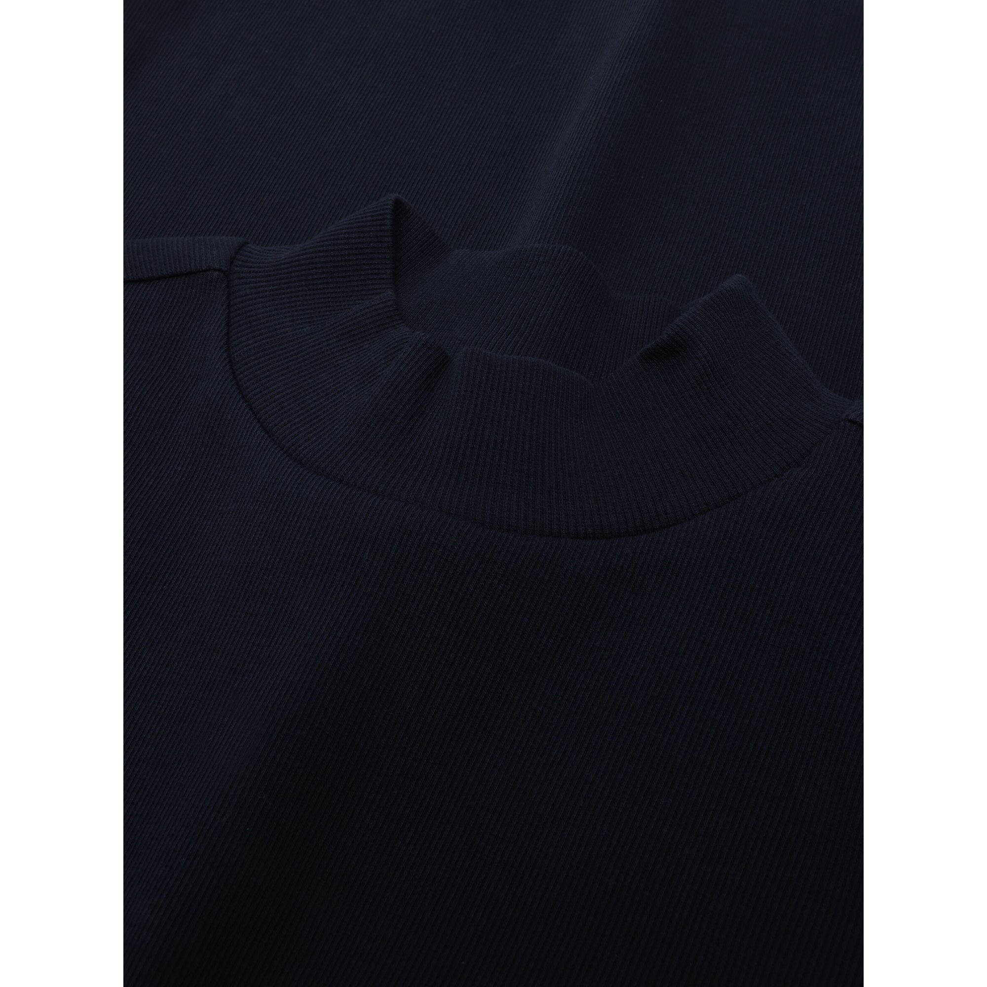 Rib Langarm Shirt HIGH NECK aus Bio-Baumwolle