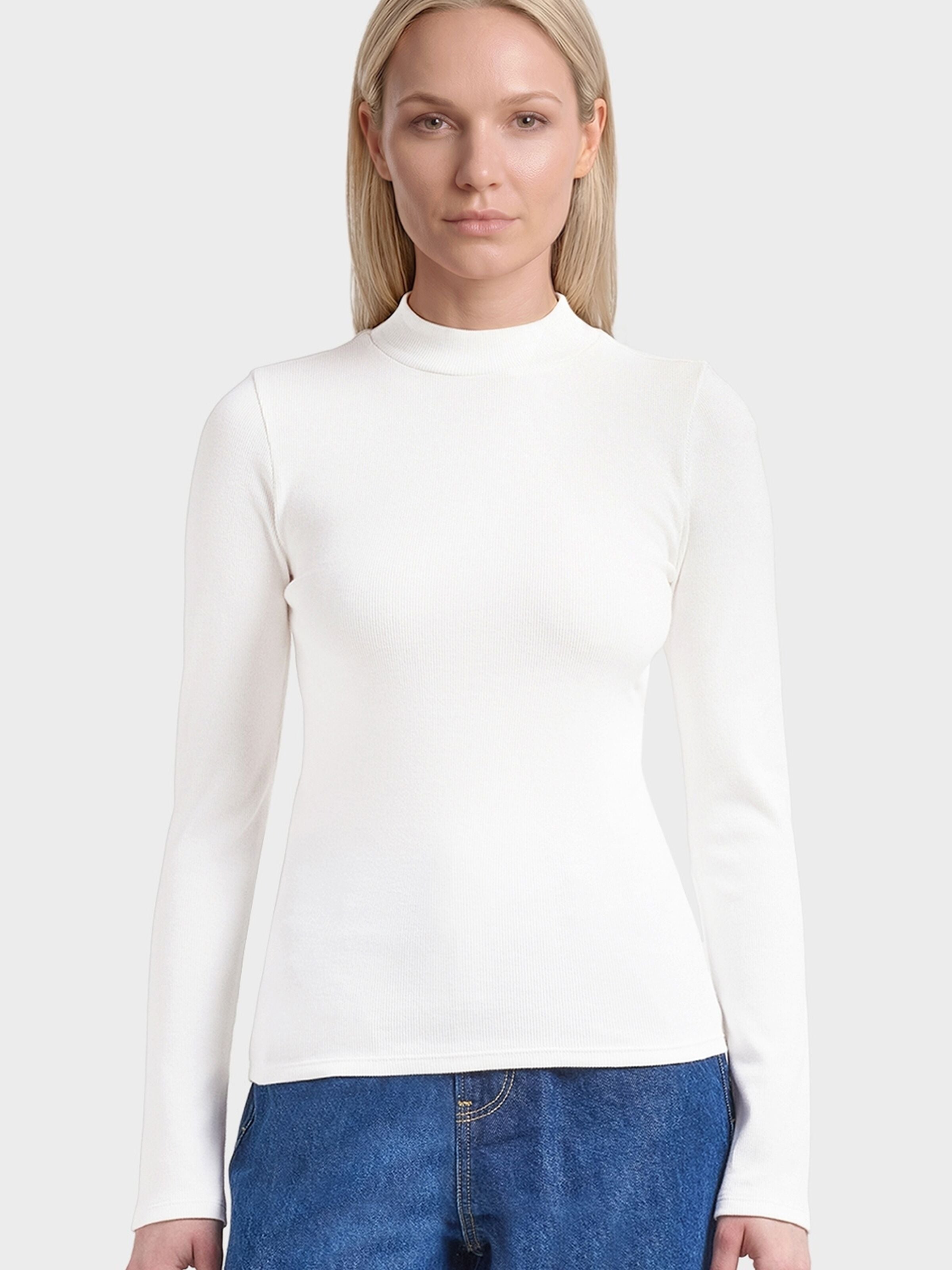 Rib Langarm Shirt HIGH NECK aus Bio-Baumwolle