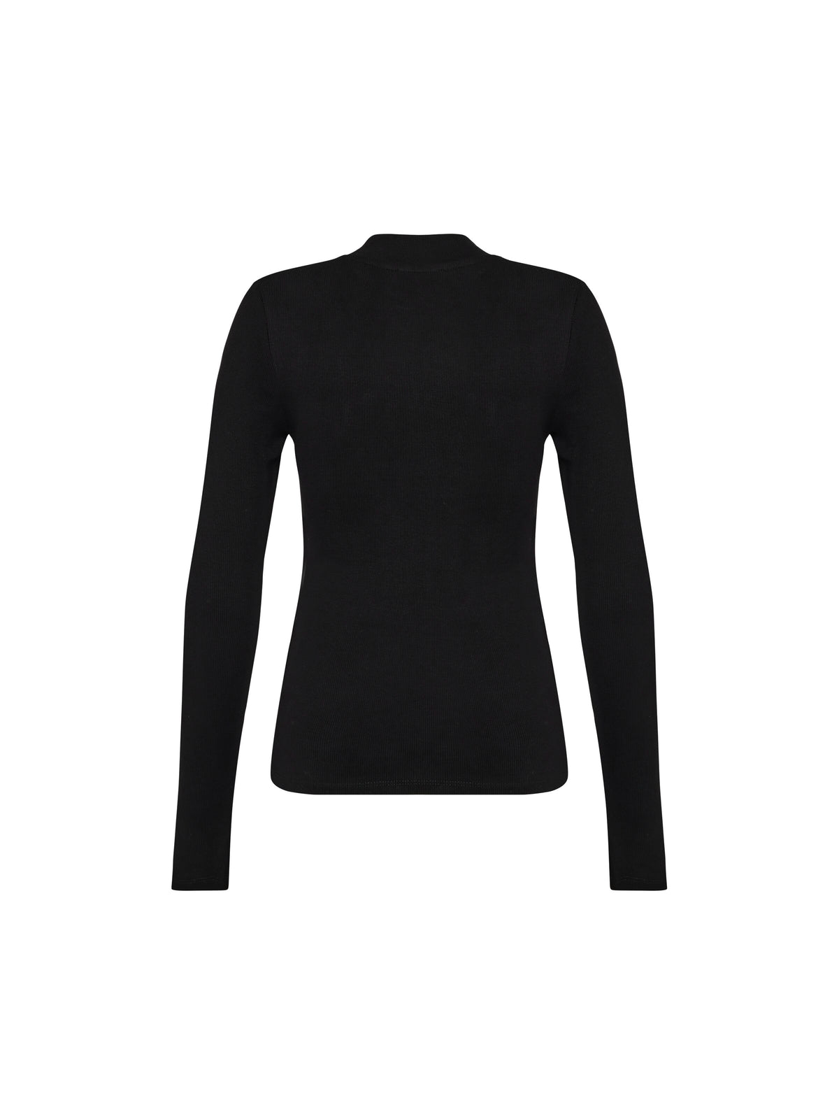 Rib Langarm Shirt HIGH NECK aus Bio-Baumwolle