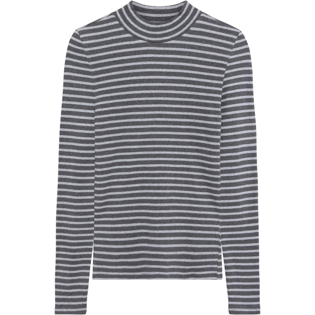 Rib Langarm Shirt HIGH NECK aus Bio-Baumwolle