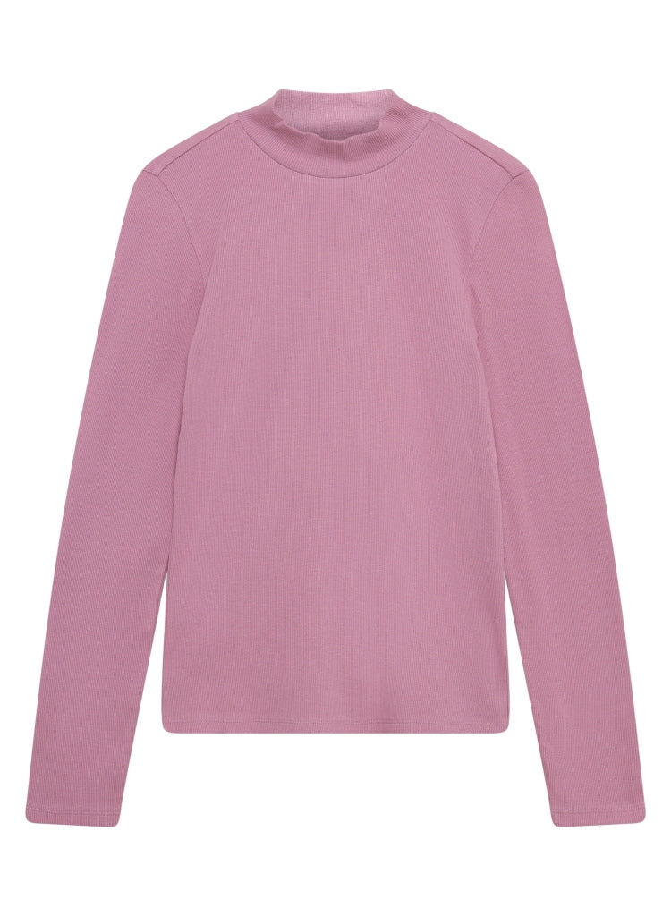 Rib Langarm Shirt HIGH NECK aus Bio-Baumwolle