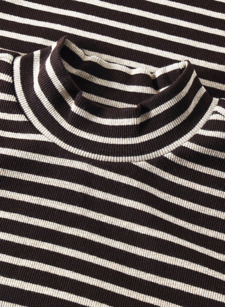 Rib Langarm Shirt HIGH NECK aus Bio-Baumwolle