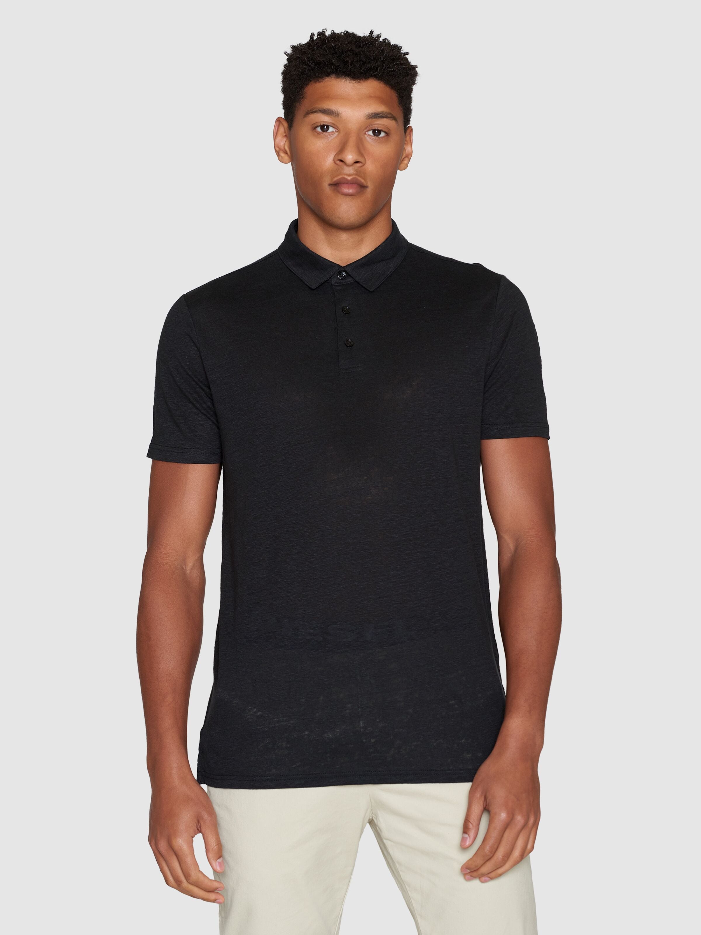 Poloshirt Regular aus Bio-Leinen