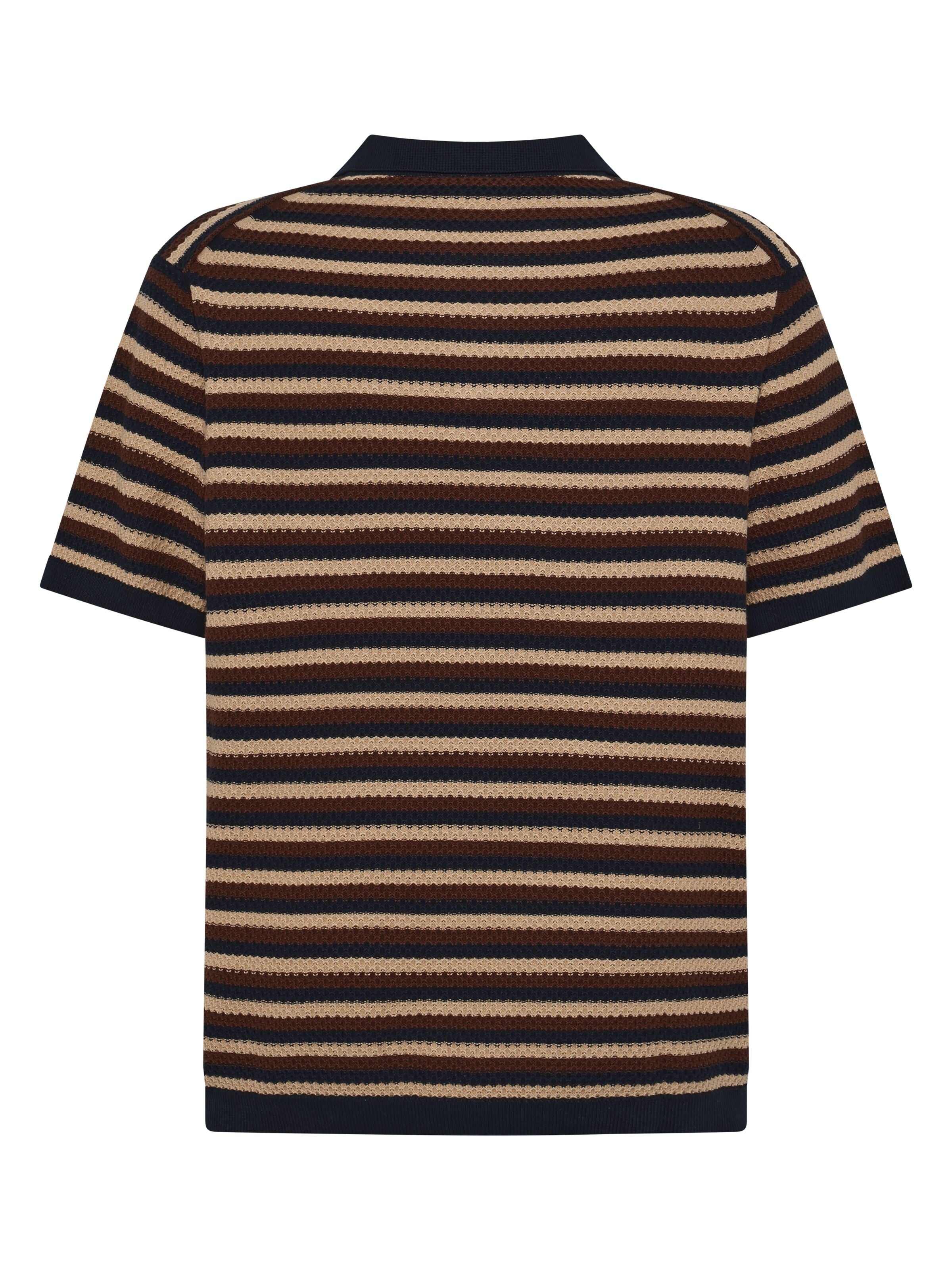 Gestricktes Poloshirt mit Streifen aus Bio-Baumwolle