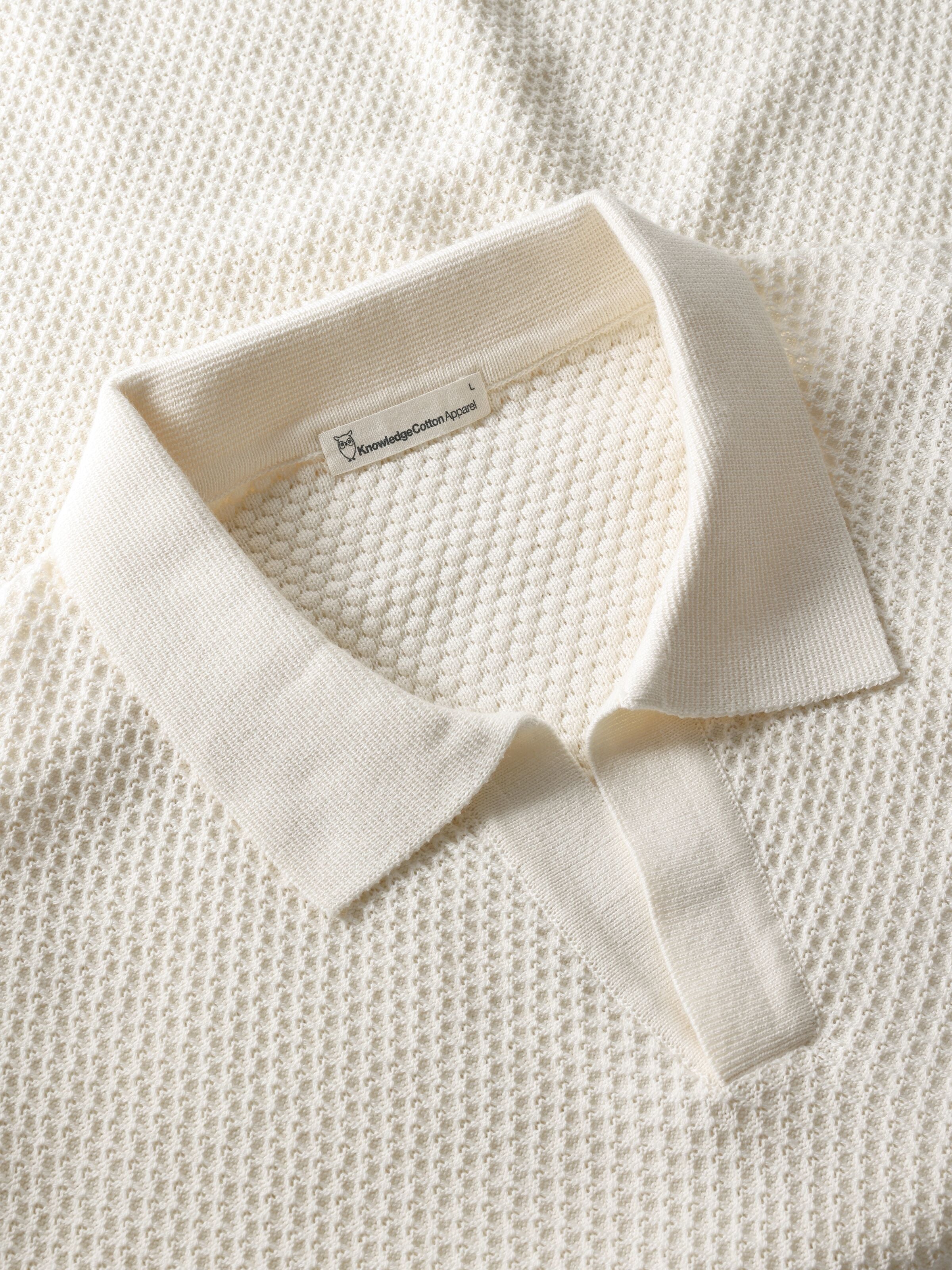 Lockeres gestricktes Poloshirt aus Bio-Baumwolle