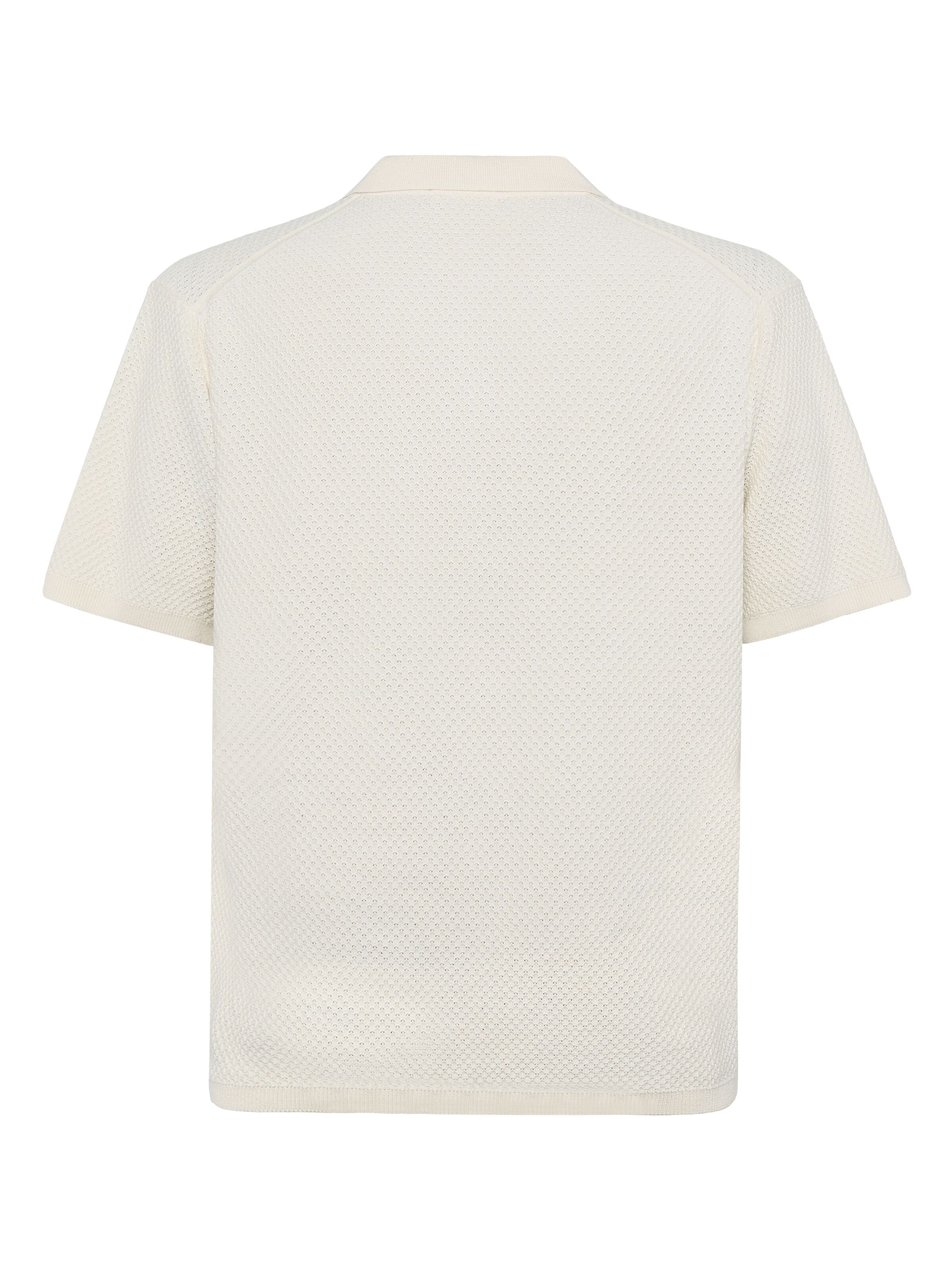 Lockeres gestricktes Poloshirt aus Bio-Baumwolle