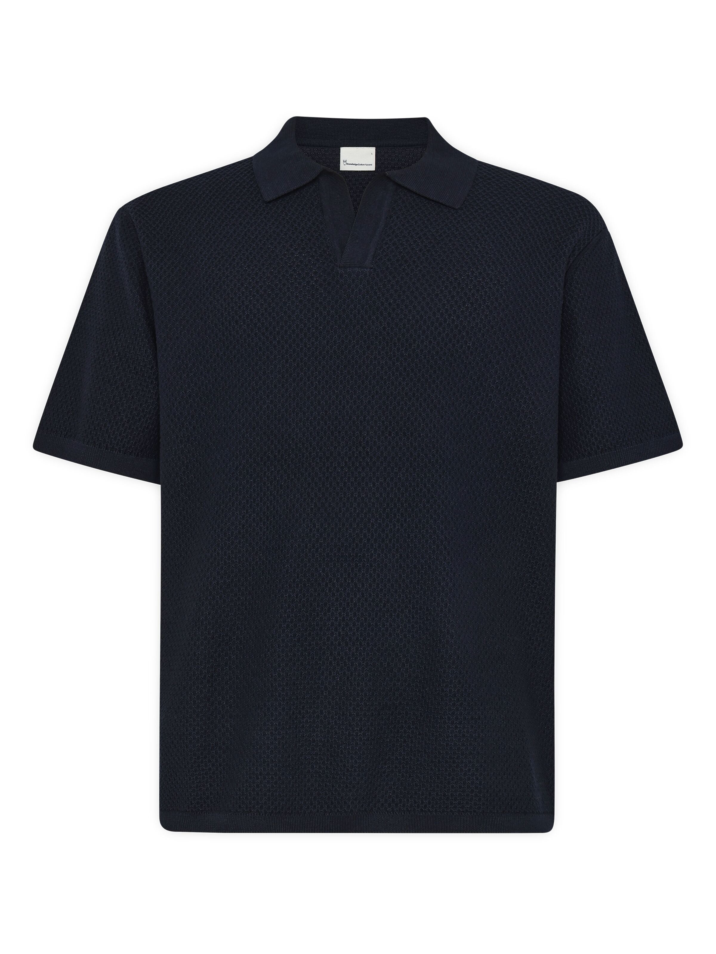 Lockeres gestricktes Poloshirt aus Bio-Baumwolle