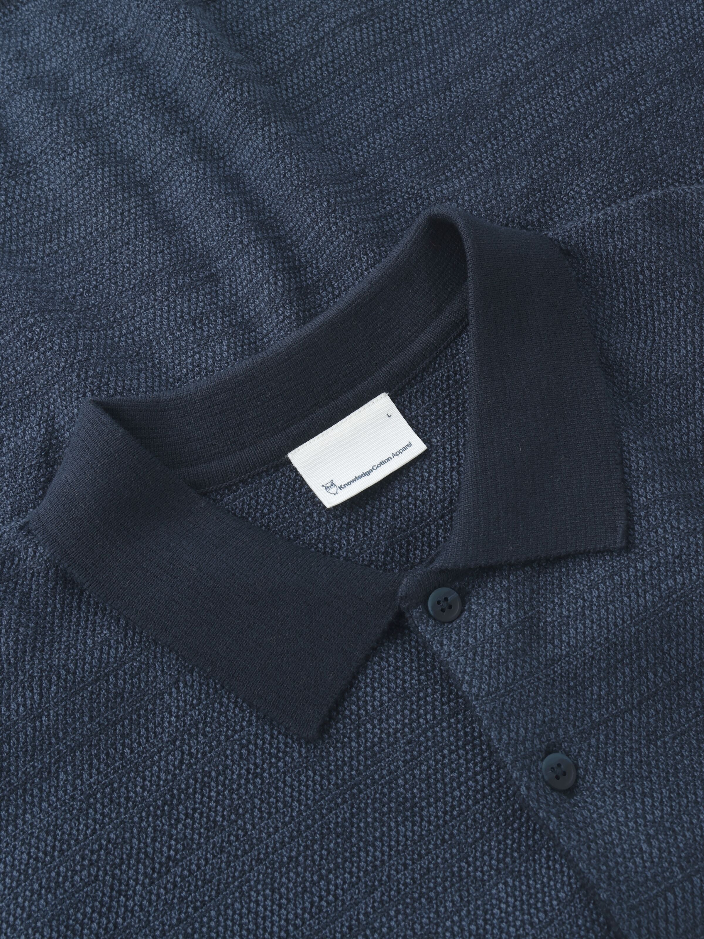 Gestricktes Kurzarm-Poloshirt aus Bio-Baumwolle