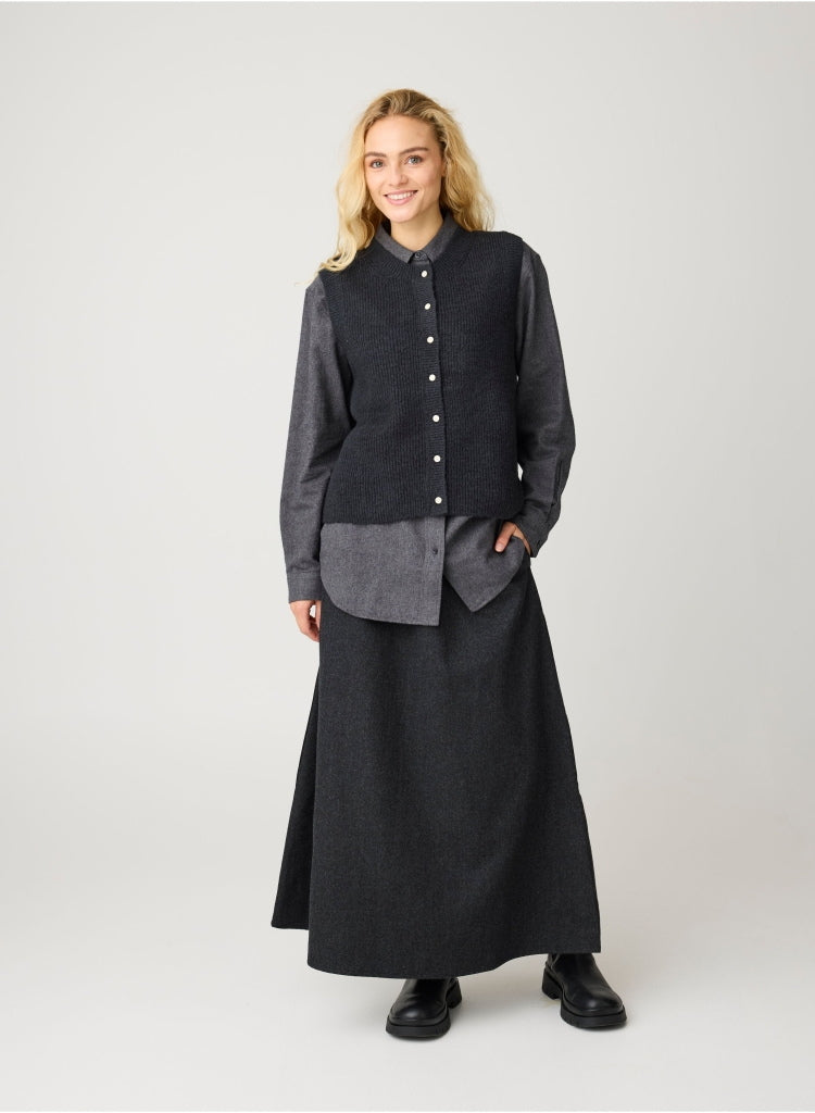 Soufflé Strick-Weste mit Rundhalsausschnitt - Relaxed Fit - aus recyceltem Polyester