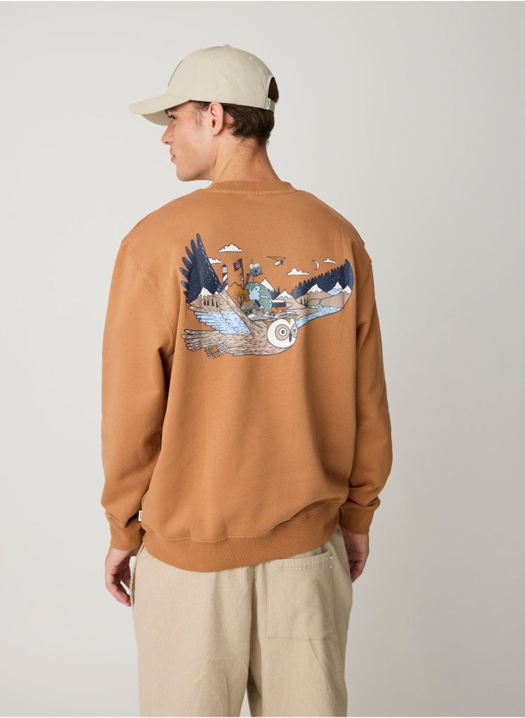 Lockeres Sweatshirt mit Rückenprint aus Bio-Baumwolle