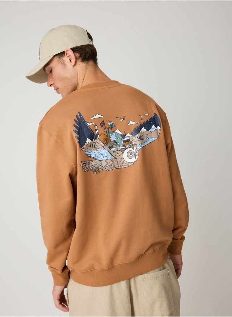 Lockeres Sweatshirt mit Rückenprint aus Bio-Baumwolle