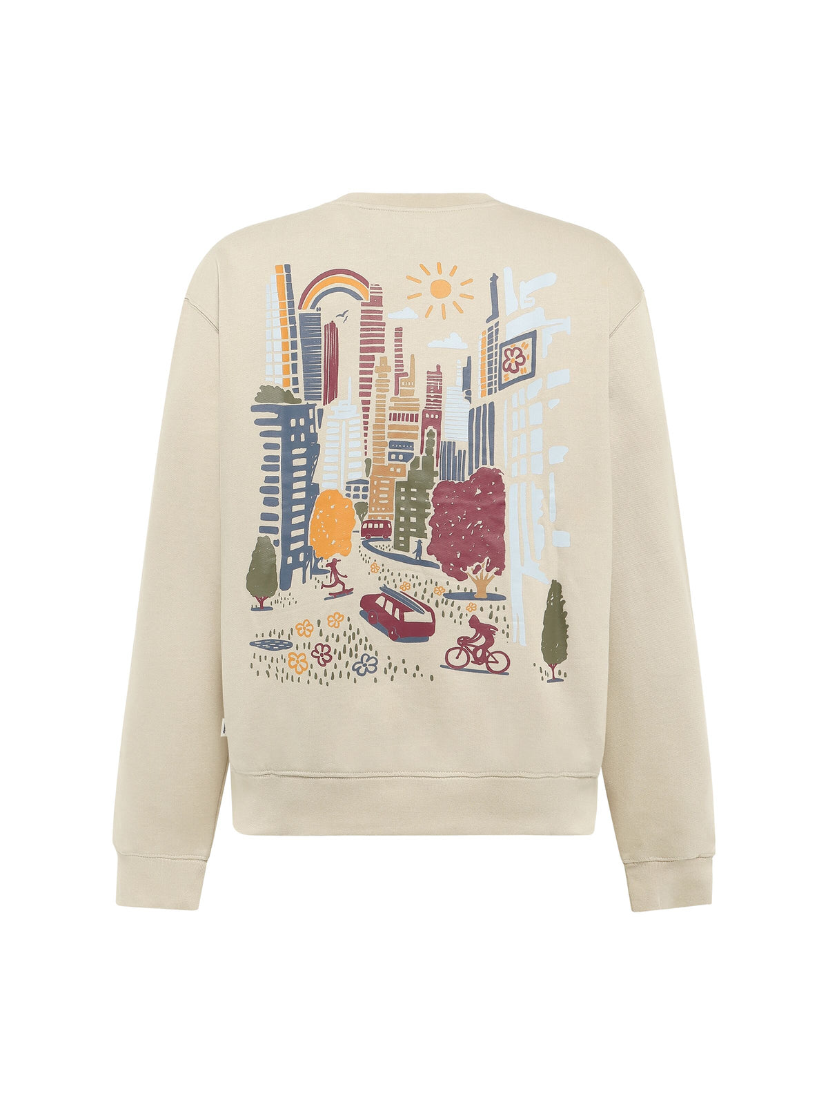 Sweatshirt mit Rundhalsausschnitt und Rückenprint aus Bio-Baumwolle