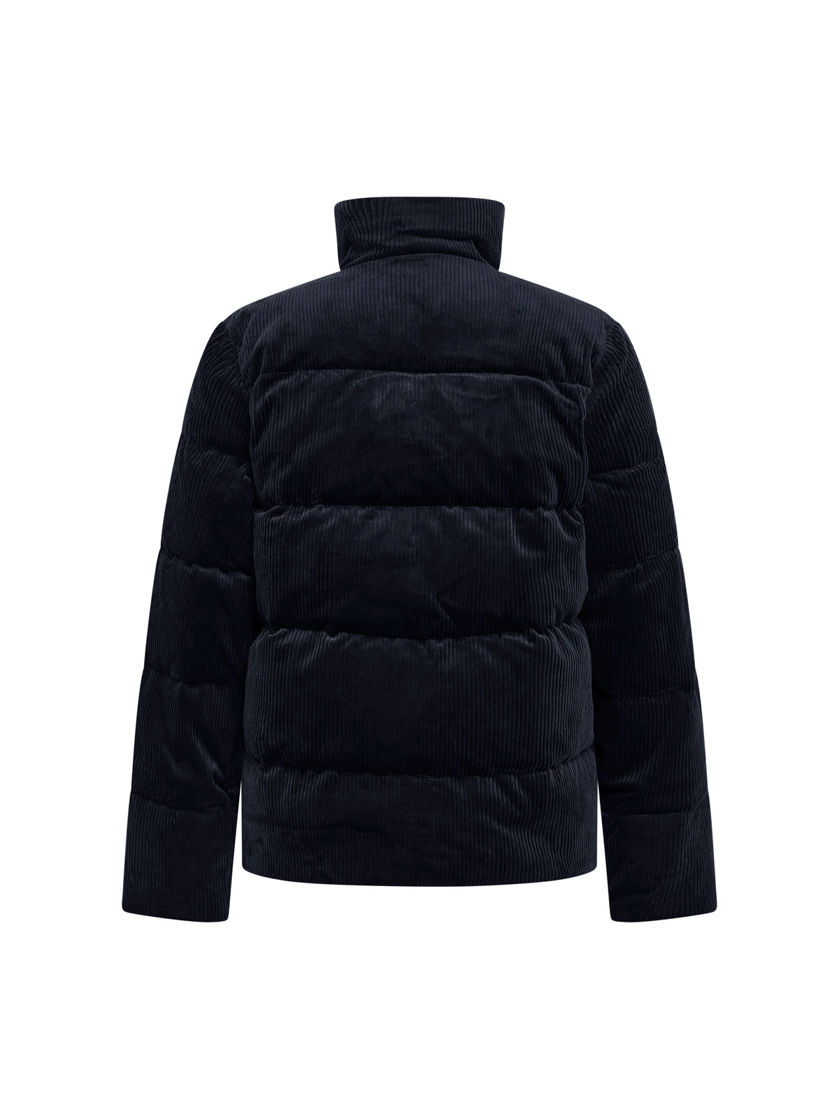 Wattierte Cord-Steppjacke mit hohem Kragen aus Bio-Baumwolle