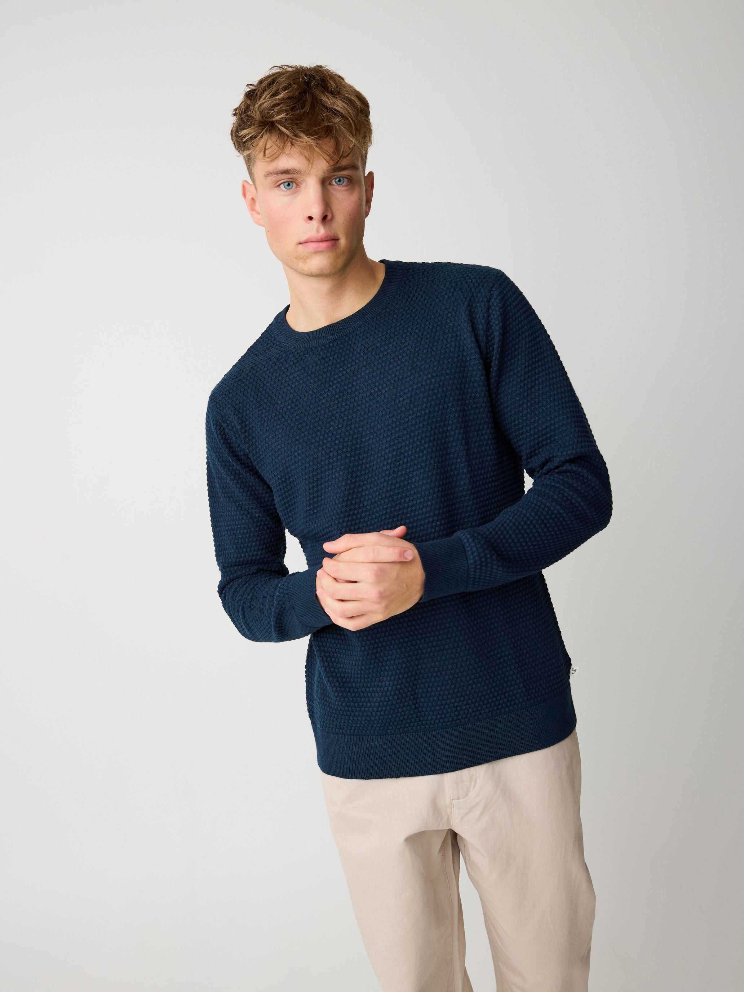 Crewneck Strickpullover VAGN aus Bio-Baumwolle - ROC/GOTS/Vegan