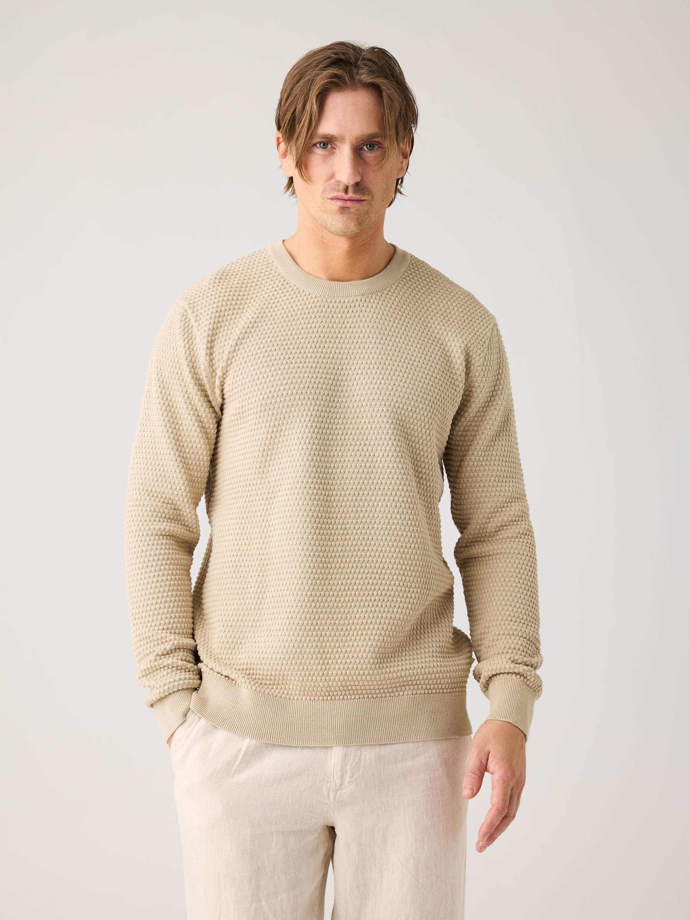 Crewneck Strickpullover VAGN aus Bio-Baumwolle - ROC/GOTS/Vegan