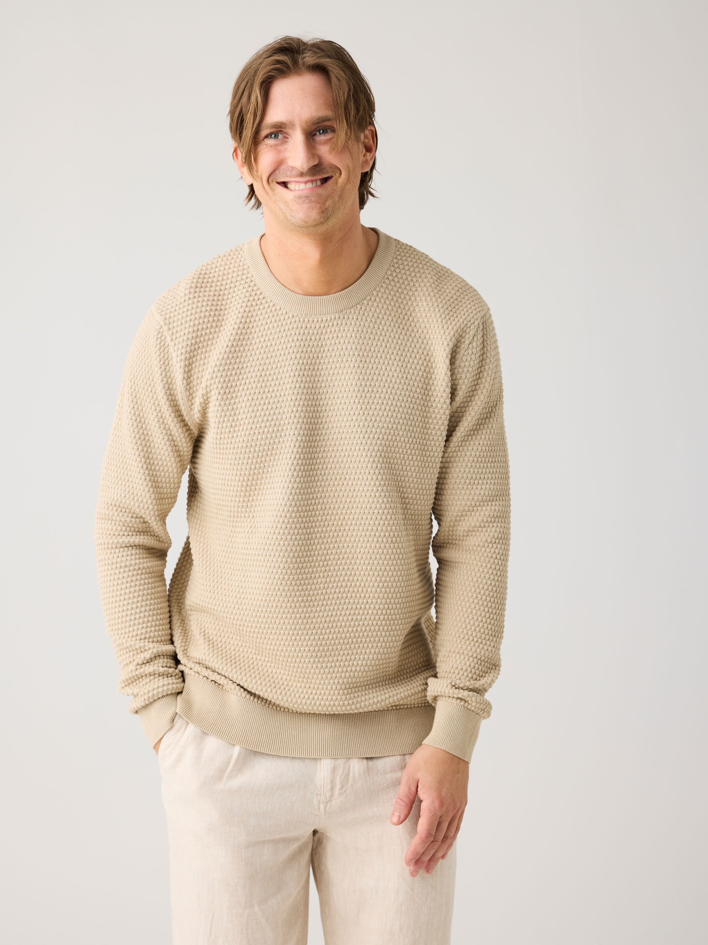 Crewneck Strickpullover VAGN aus Bio-Baumwolle - ROC/GOTS/Vegan