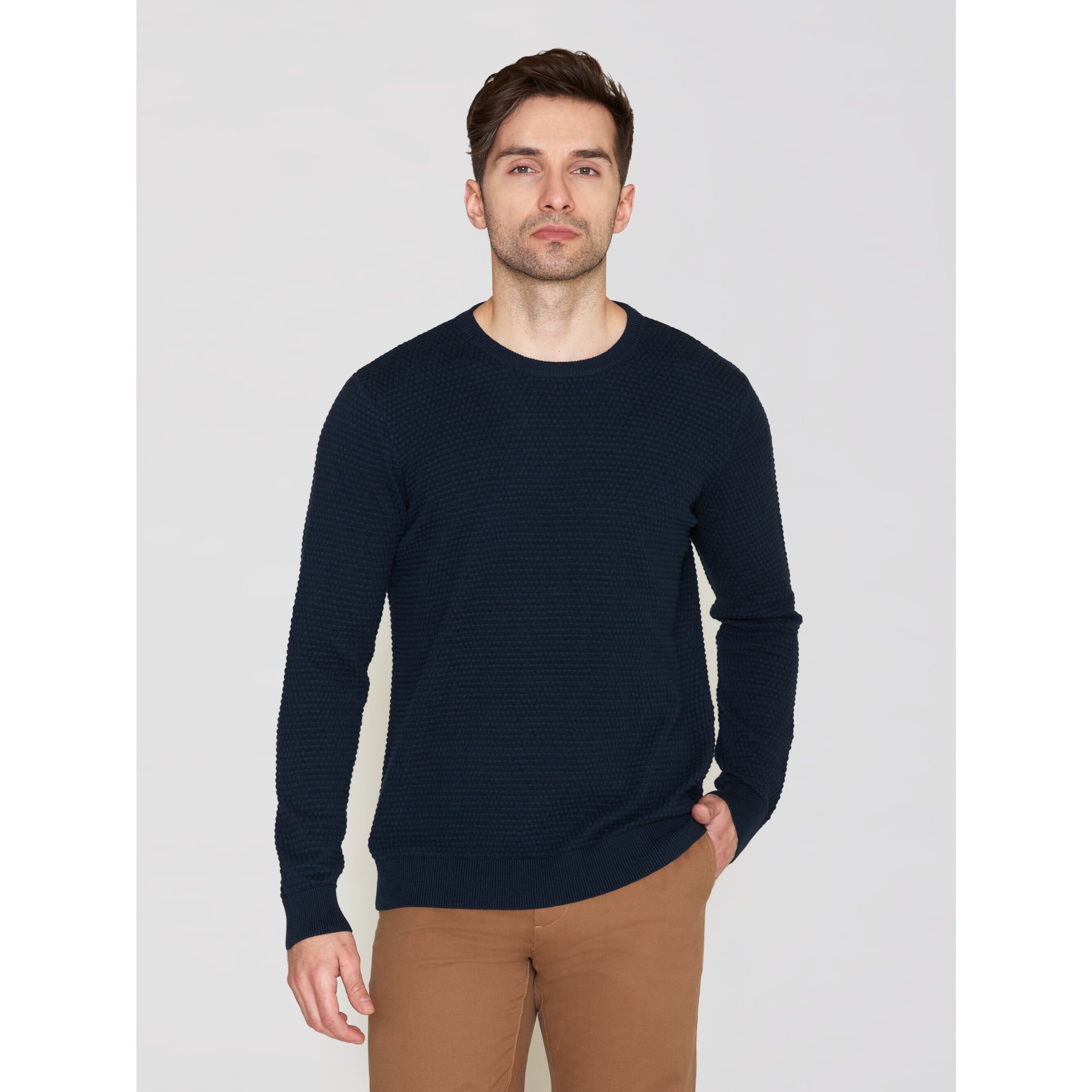 Crewneck Strickpullover VAGN aus Bio-Baumwolle - ROC/GOTS/Vegan