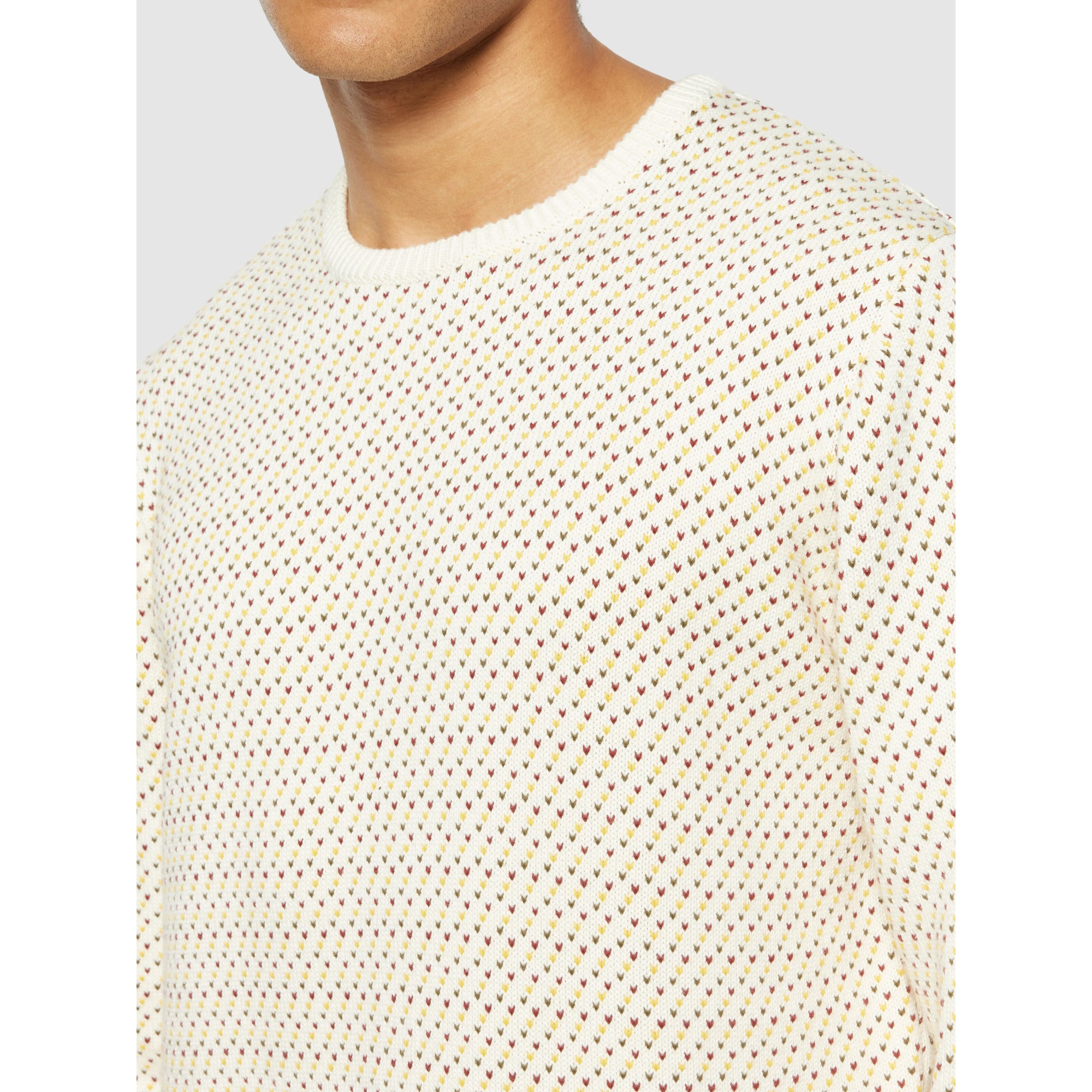 Strickpullover Jacquard crew neck knit - Regenerative Organic Certified aus Bio-Baumwolle