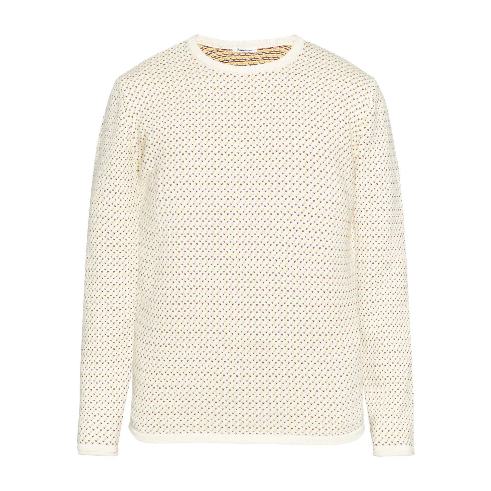Strickpullover Jacquard crew neck knit - Regenerative Organic Certified aus Bio-Baumwolle