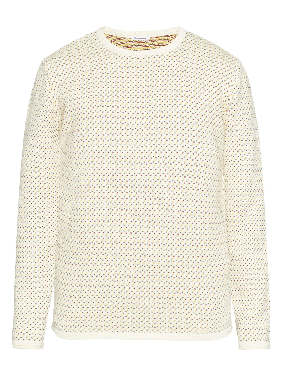 Strickpullover Jacquard crew neck knit aus Bio-Baumwolle ROC/GOTS/Vegan