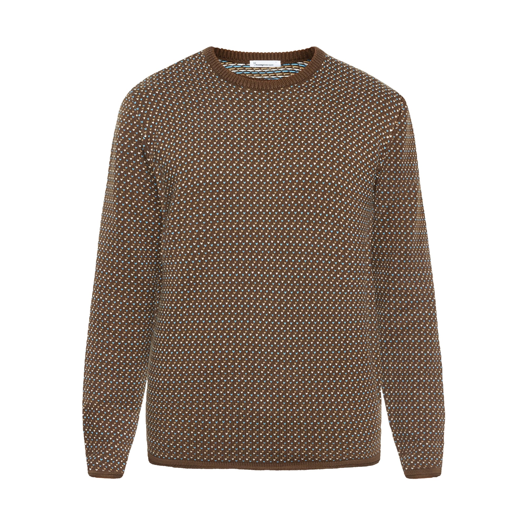 Strickpullover Jacquard crew neck knit - Regenerative Organic Certified aus Bio-Baumwolle