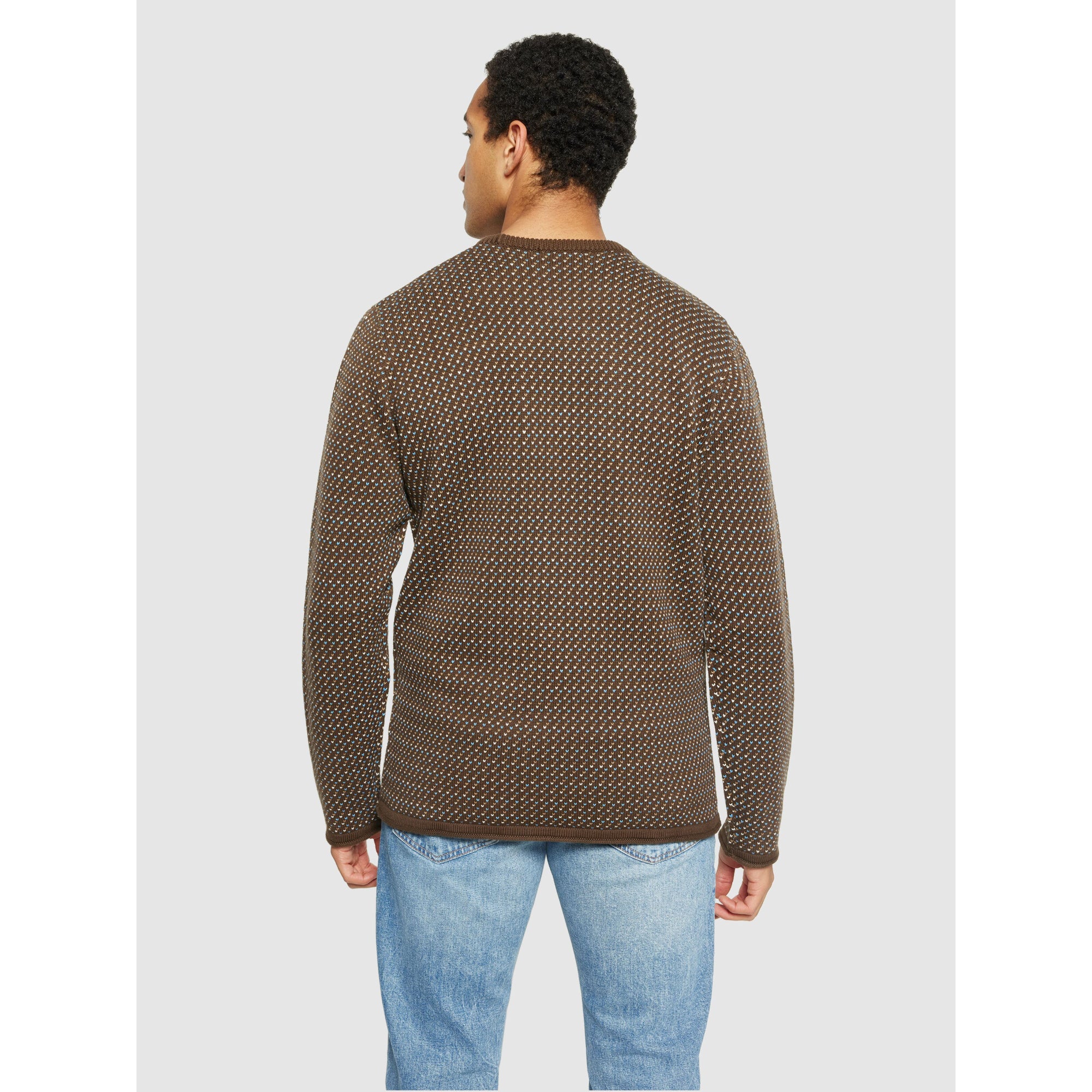Strickpullover Jacquard crew neck knit - Regenerative Organic Certified aus Bio-Baumwolle