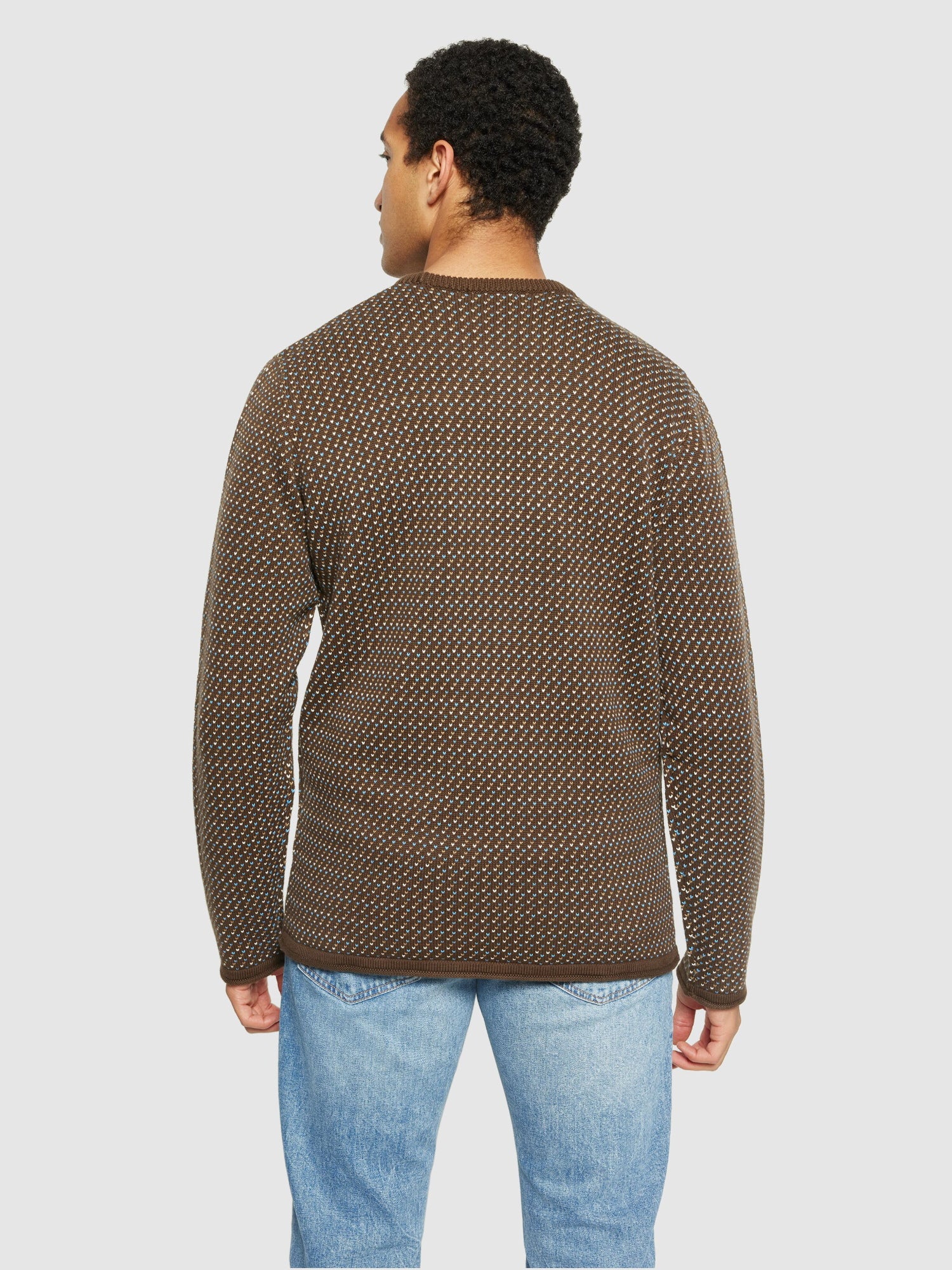 Strickpullover Jacquard crew neck knit aus Bio-Baumwolle ROC/GOTS/Vegan