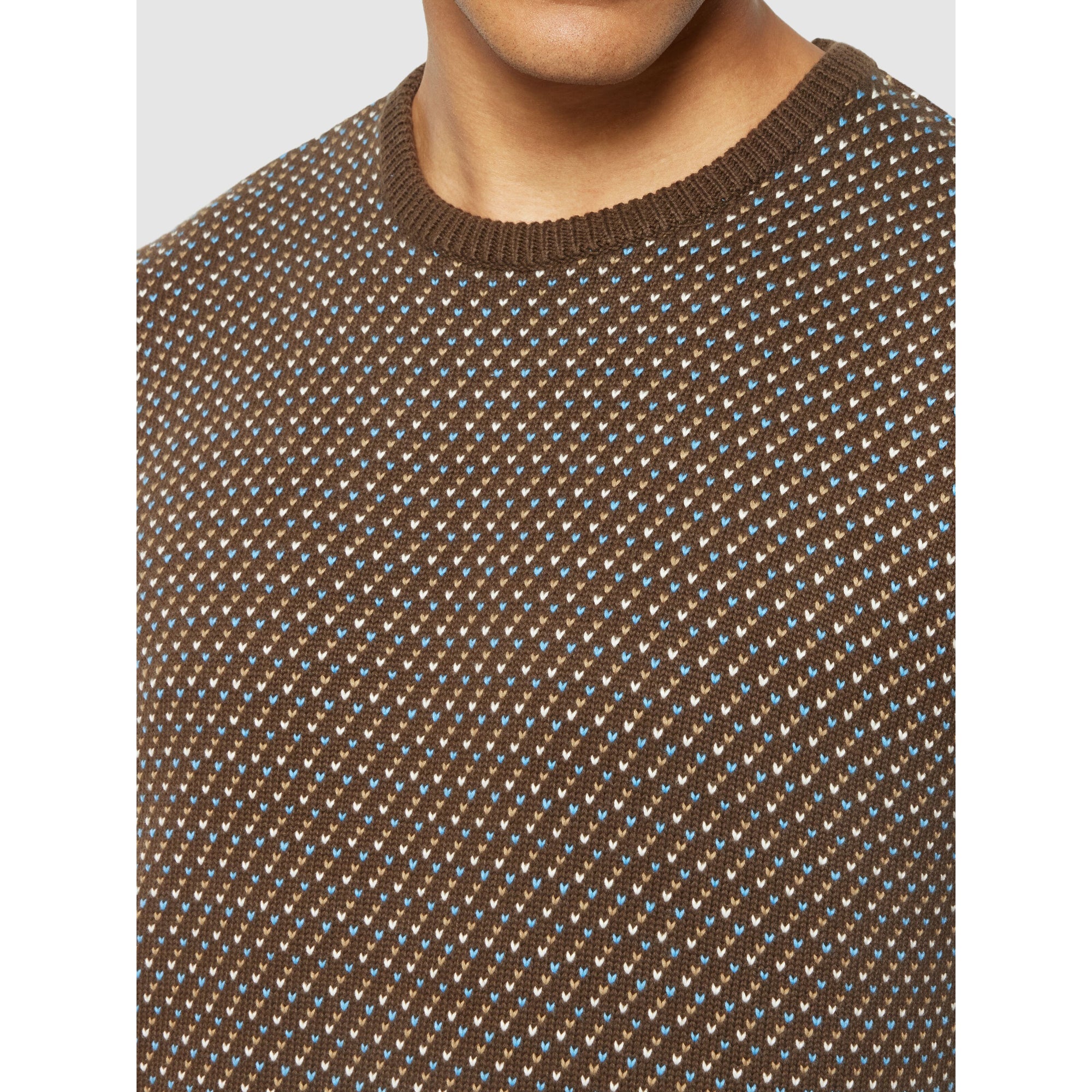 Strickpullover Jacquard crew neck knit - Regenerative Organic Certified aus Bio-Baumwolle