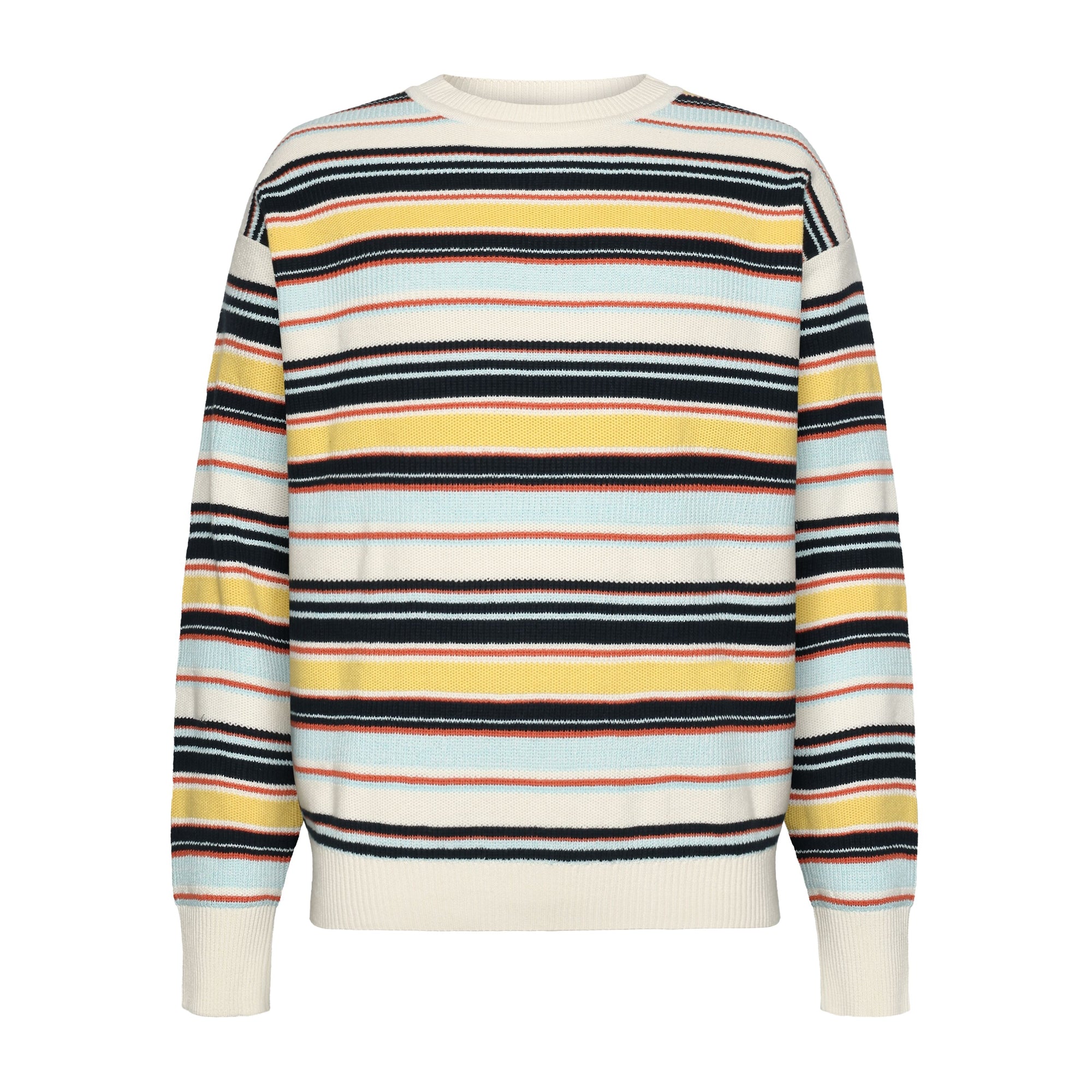 Mehrfarbiger Streifenstruktur Pullover aus Bio-Baumwolle - GOTS/Vegan
