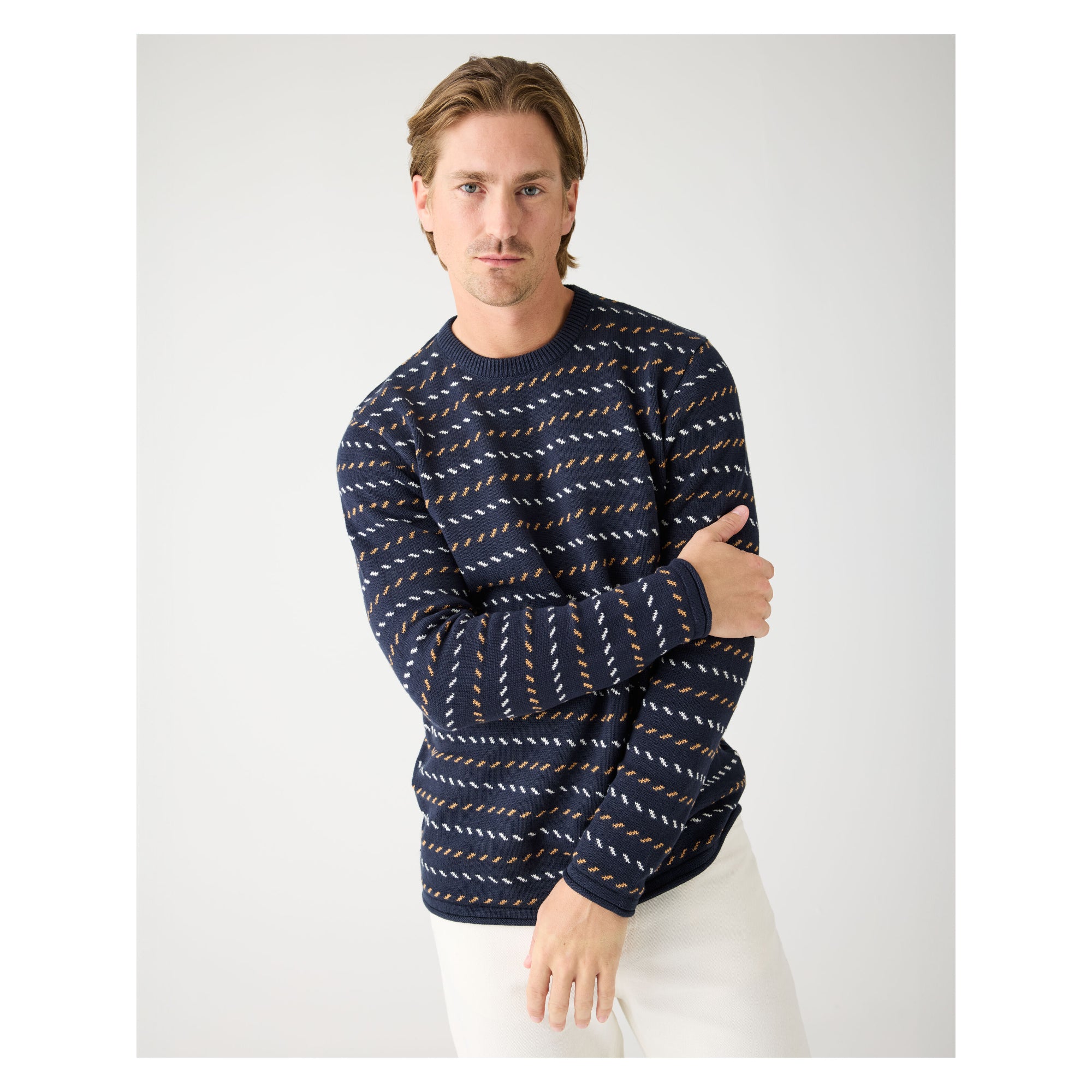 Jacquard Pullover aus Bio-Baumwolle RWS/Vegan