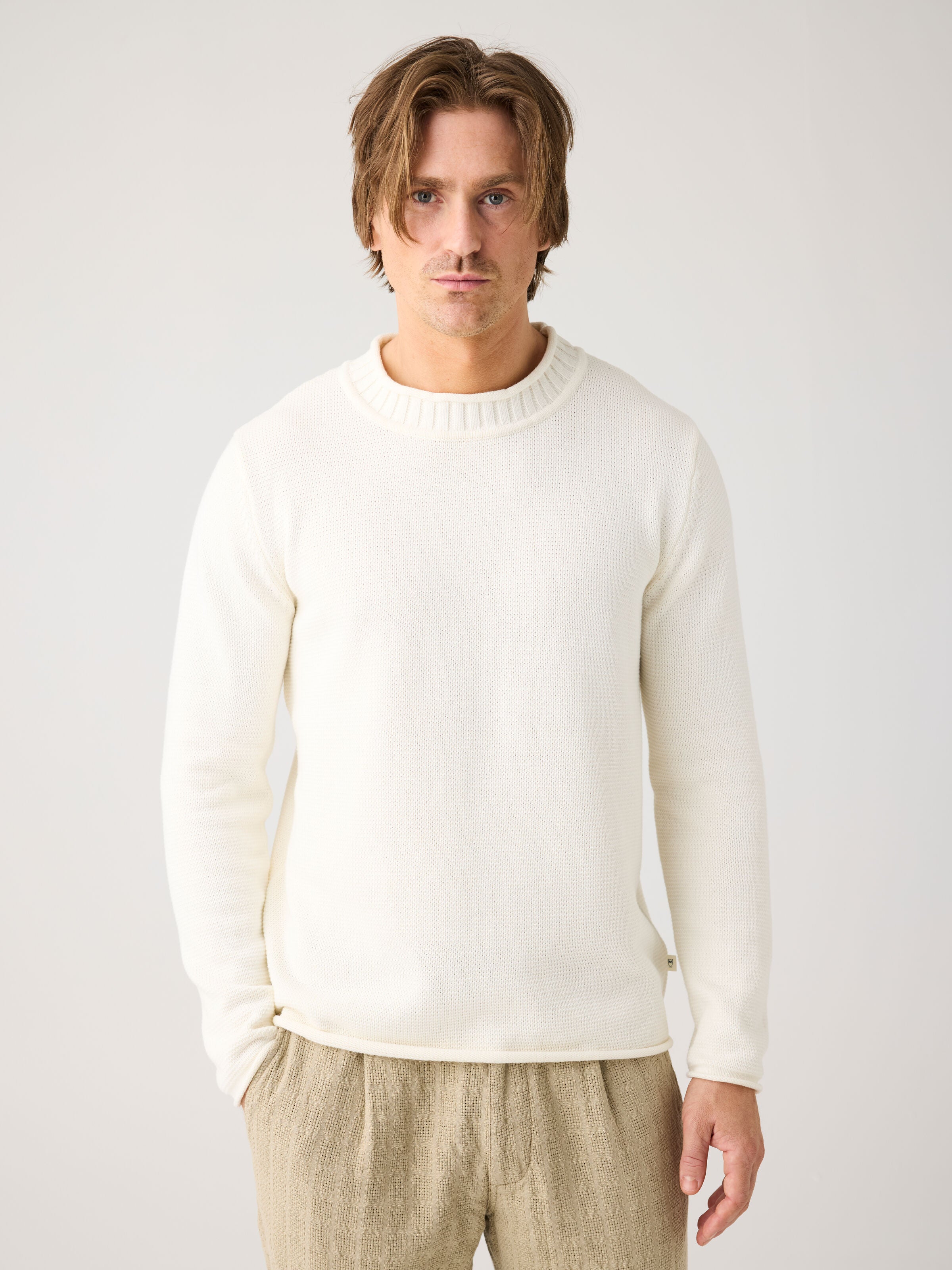 Leichter Pullover mit Rundhalsausschnitt aus Bio-Baumwolle