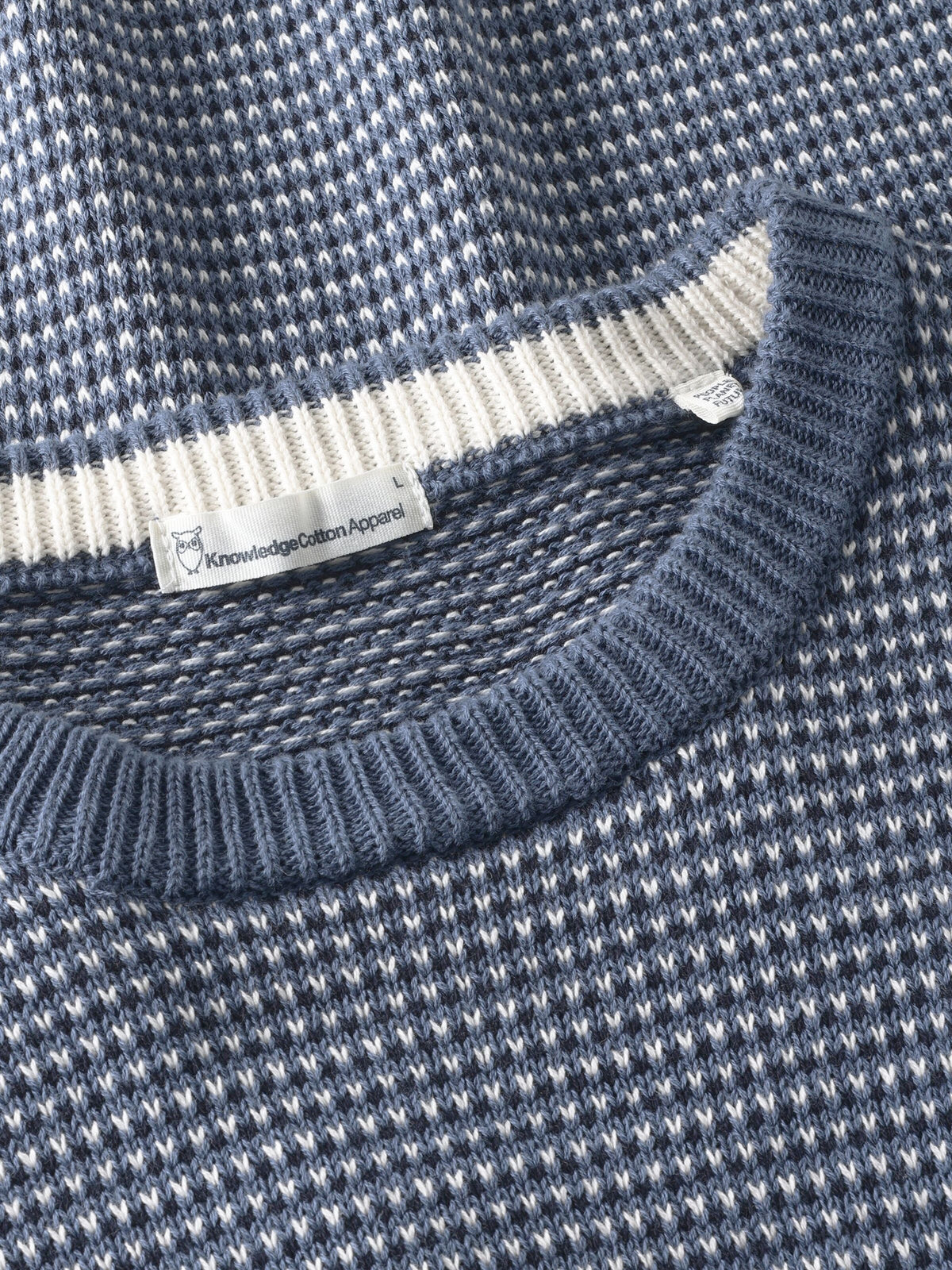 Jacquard-Strickpullover mit Rundhalsausschnitt aus Bio-Baumwolle