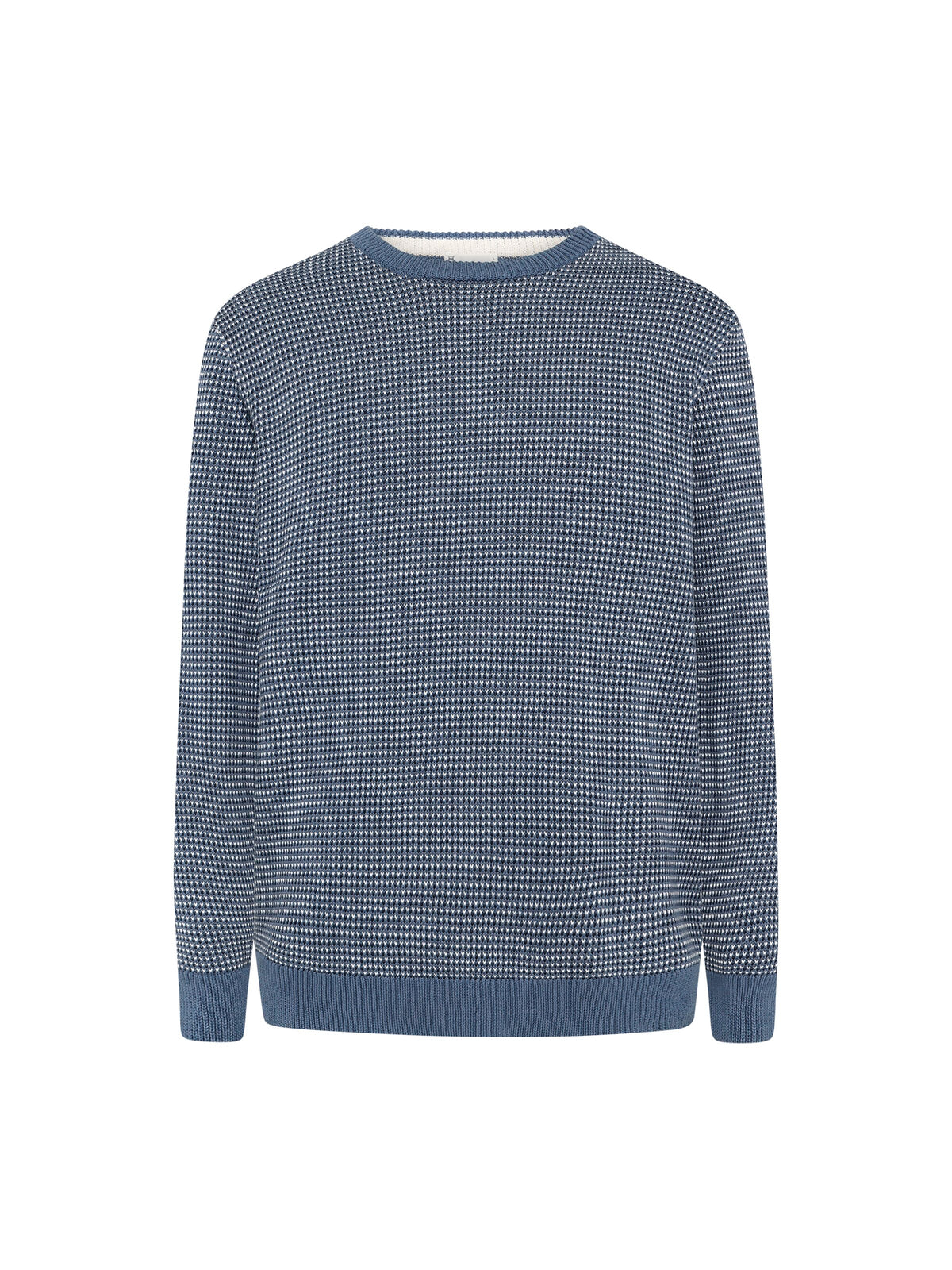 Jacquard-Strickpullover mit Rundhalsausschnitt aus Bio-Baumwolle