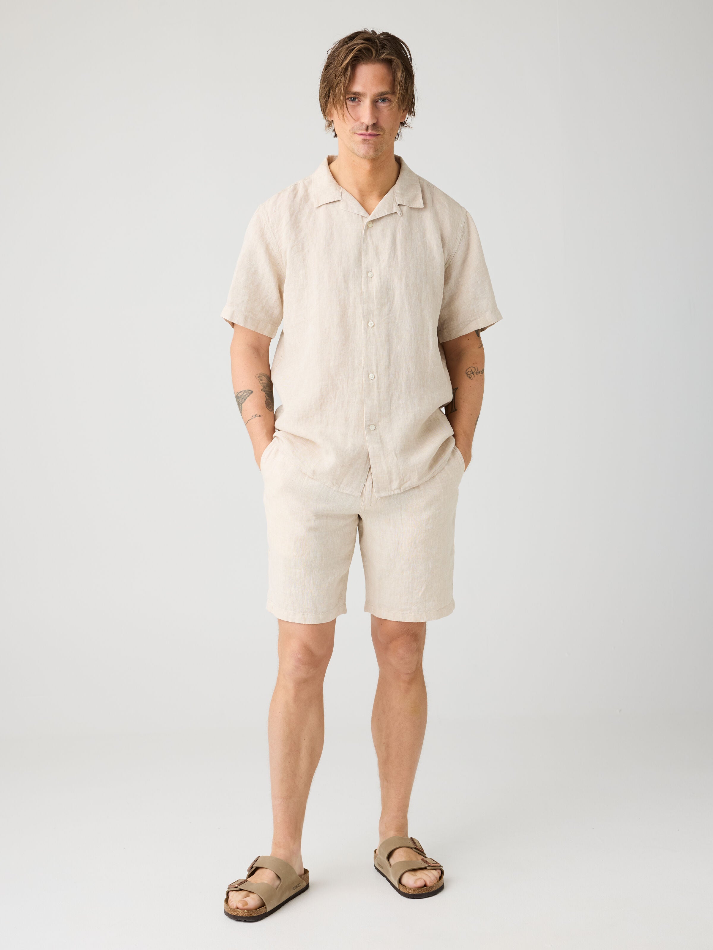 Kurzarmhemd BOXY aus Bio-Leinen