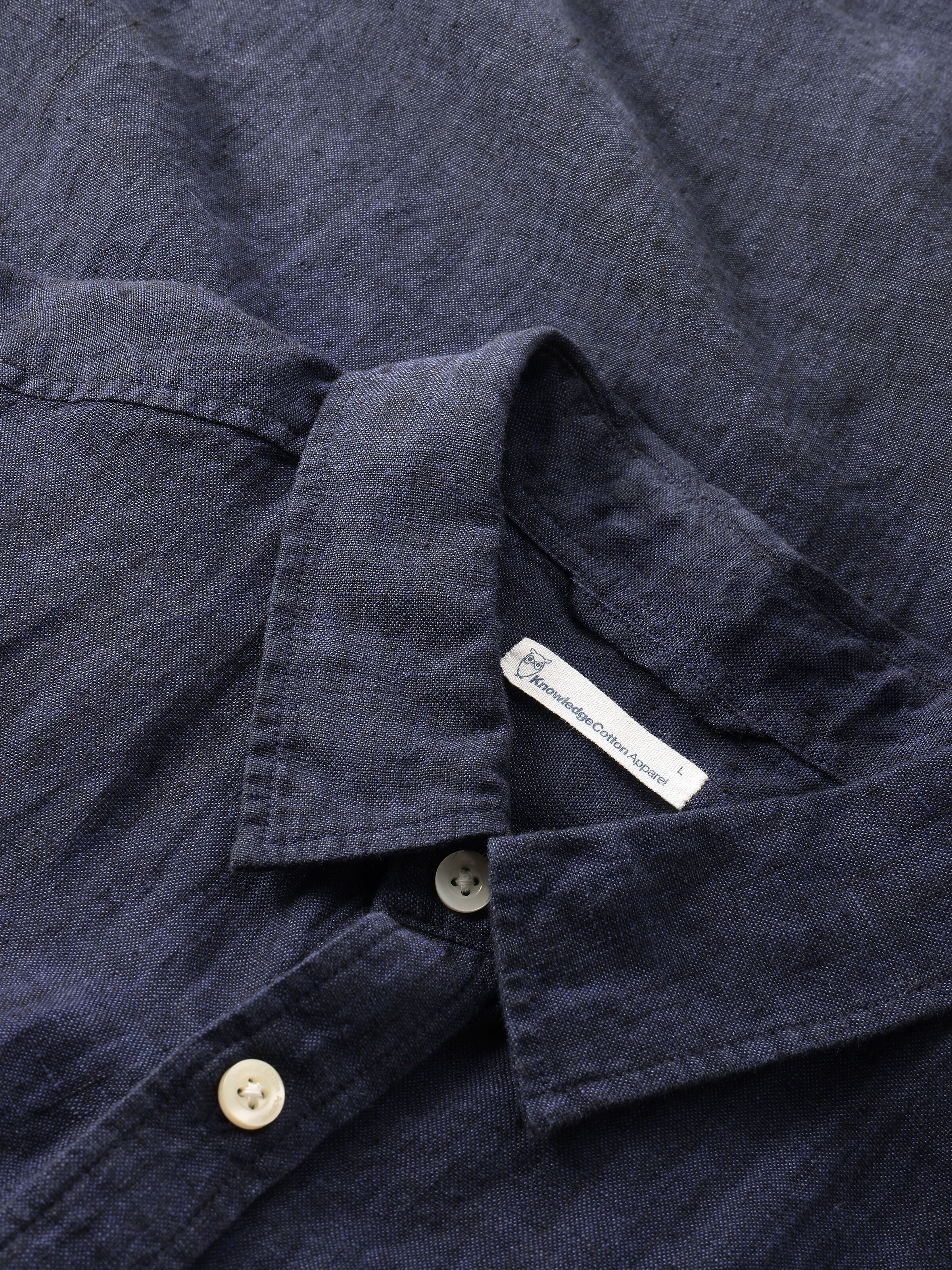 Regular Leinen-Shirt mit kurzen Ärmeln Hemd - GOTS/Vegan