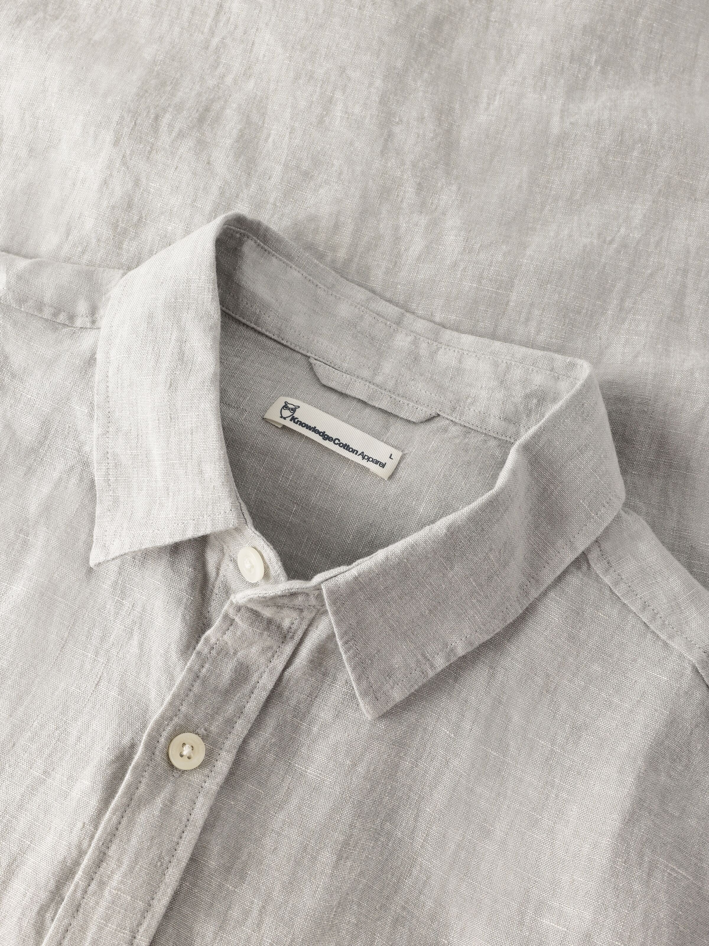 Regular Leinen-Shirt mit kurzen Ärmeln Hemd - GOTS/Vegan