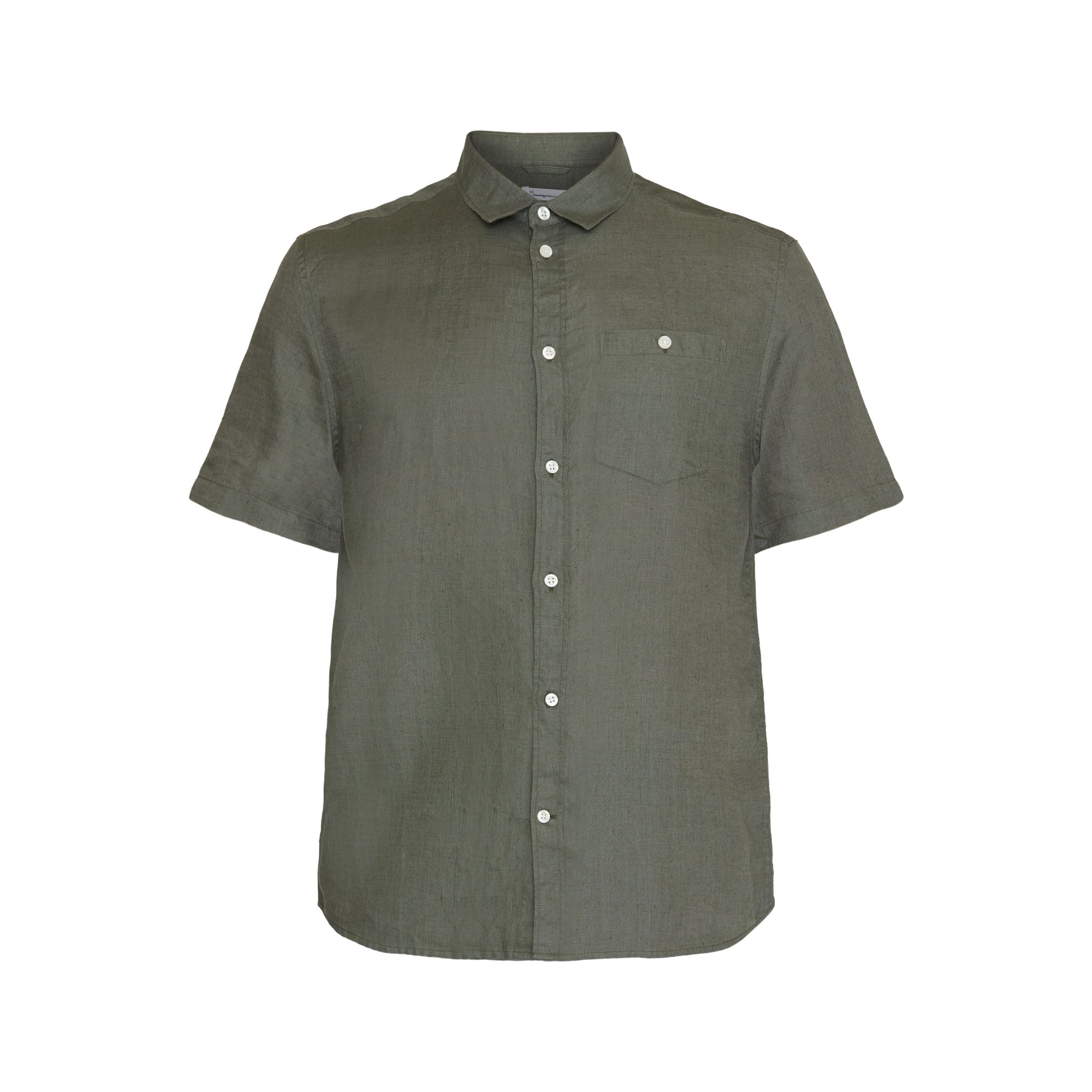 Regular Leinen-Shirt mit kurzen Ärmeln Hemd - GOTS/Vegan