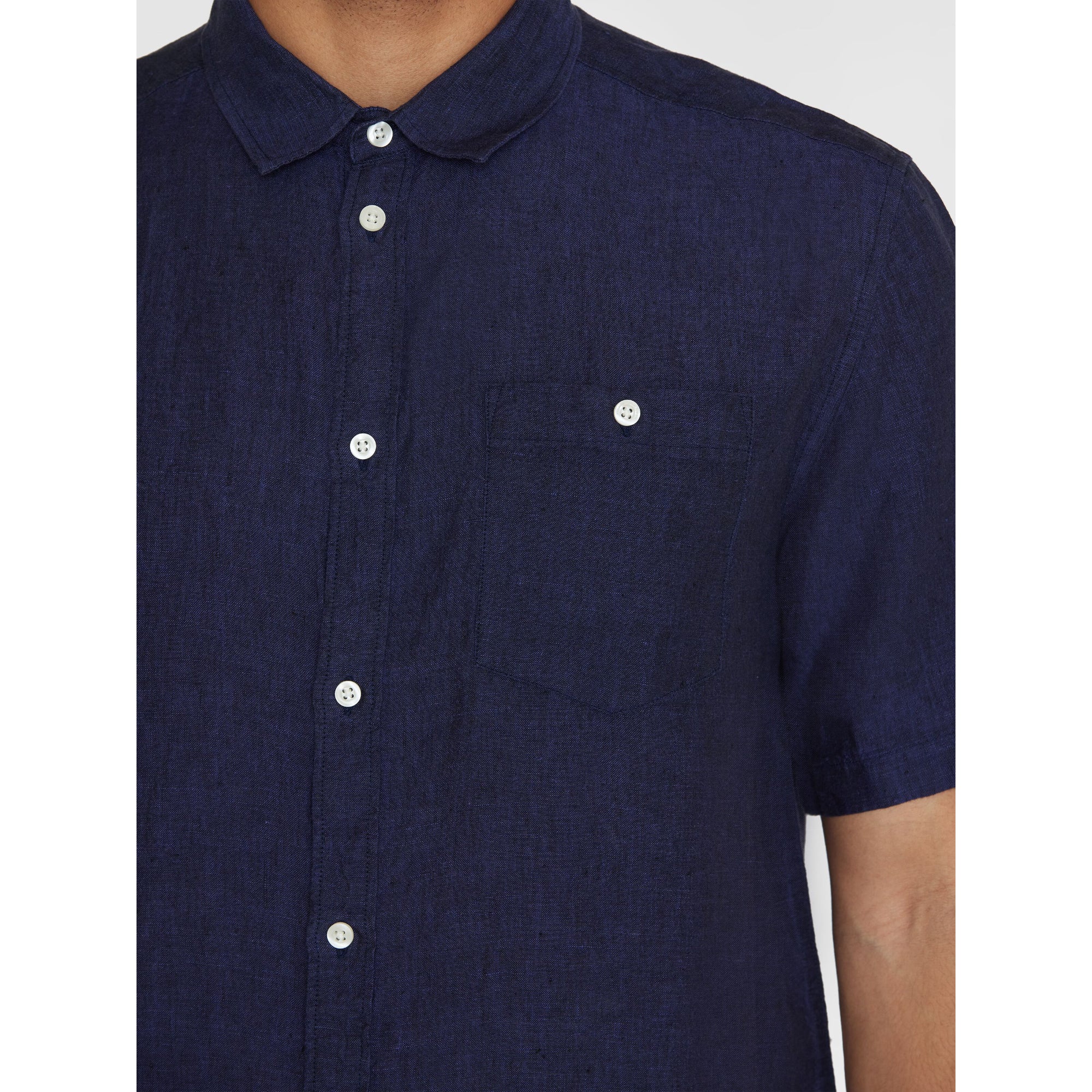 Regular Leinen-Shirt mit kurzen Ärmeln Hemd - GOTS/Vegan