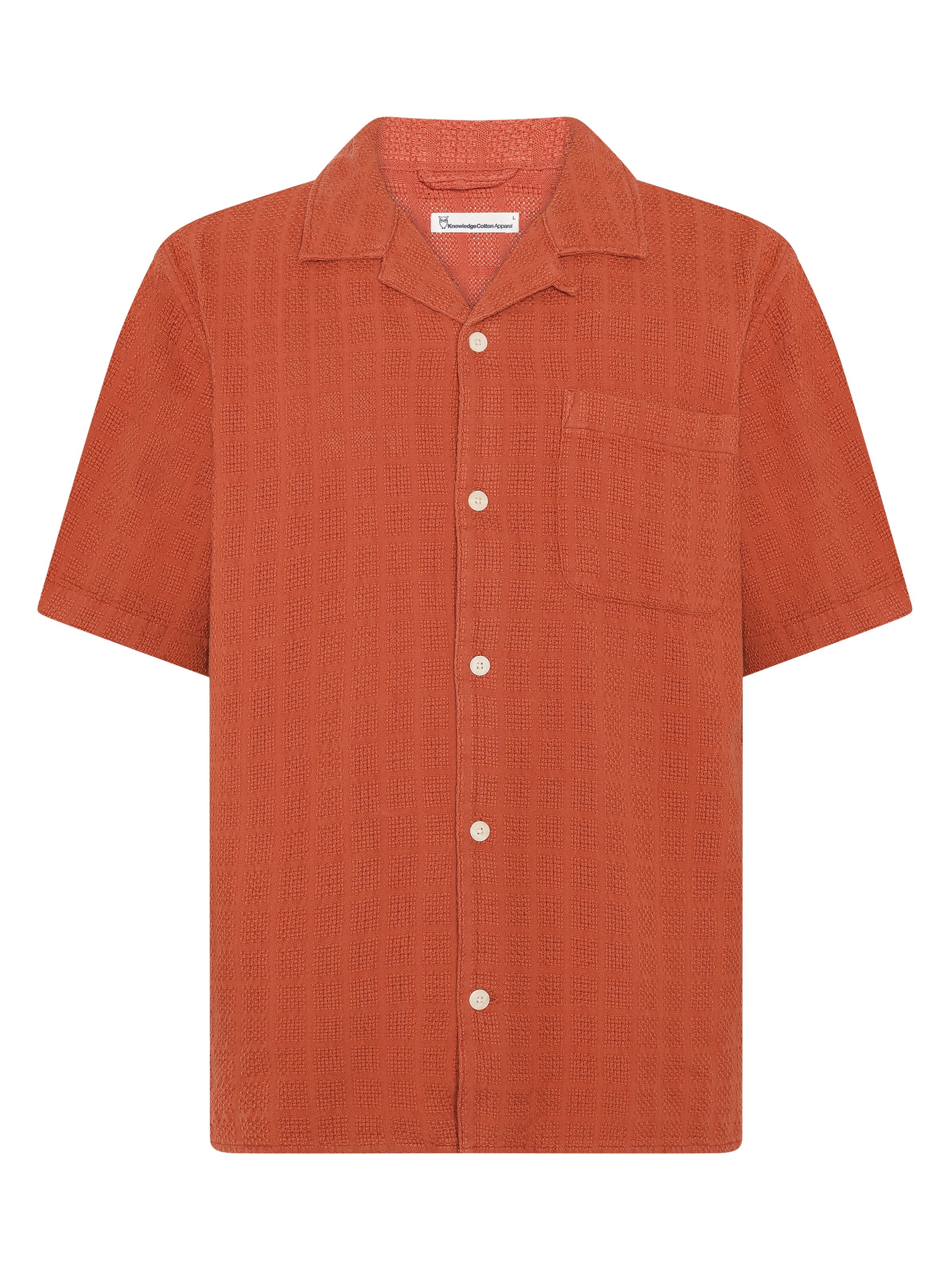 Kurzarm Hemd mit Strucktur aus Bio-Baumwolle