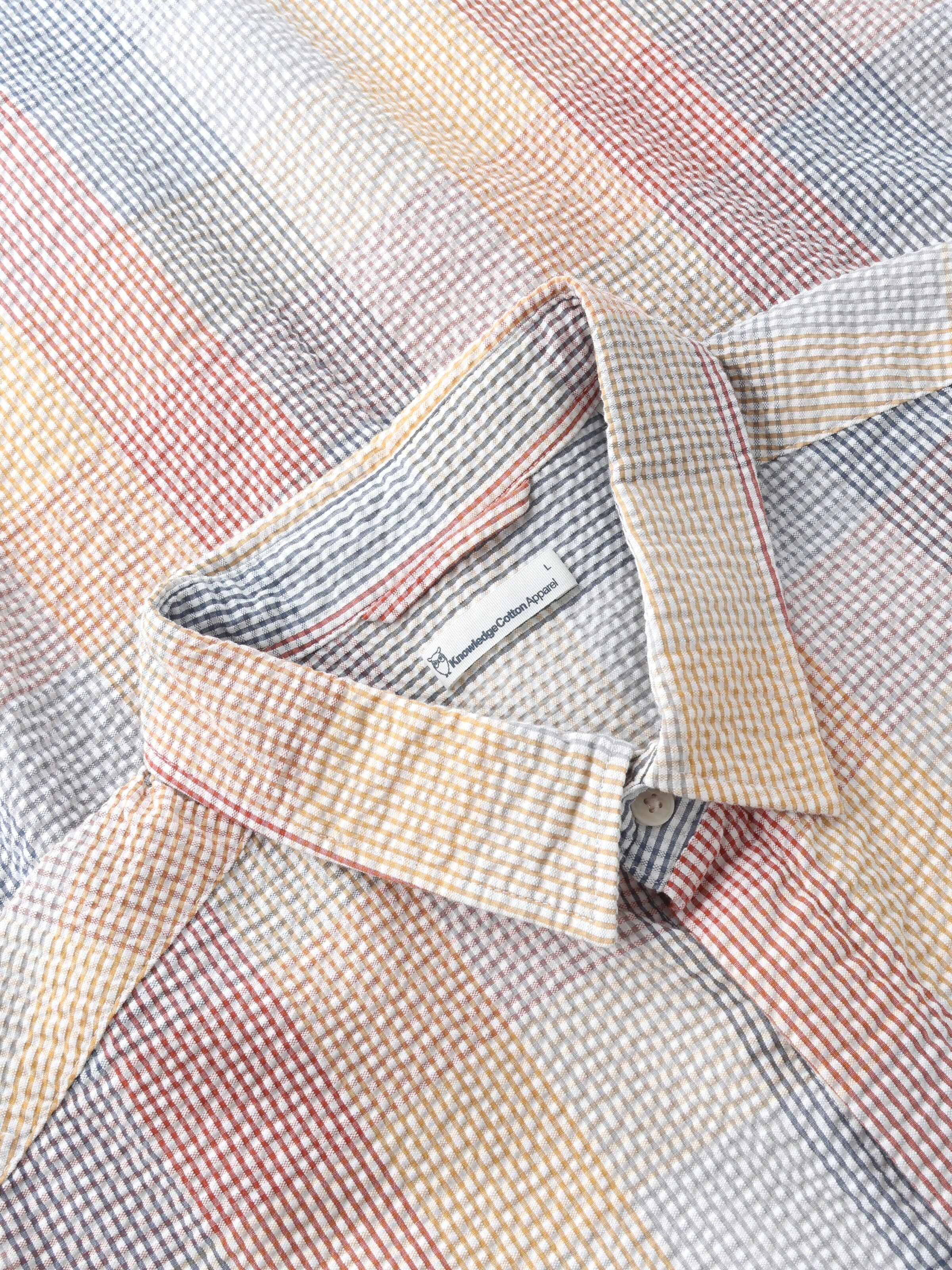 Lockeres kurzarm Seersucker-Hemd aus Bio-Baumwolle