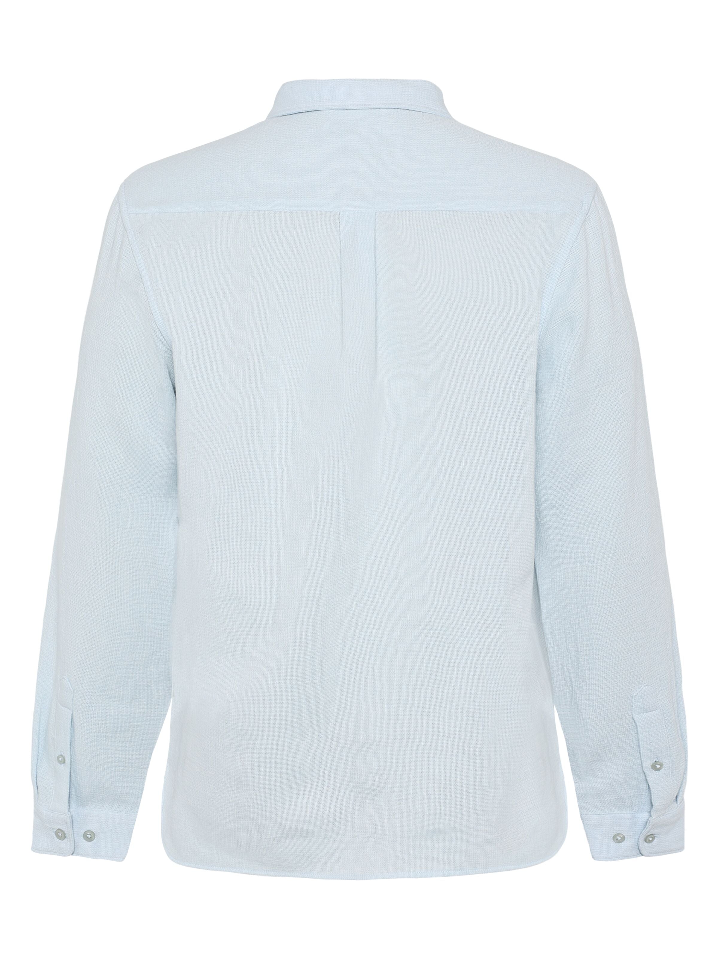 Langarmhemd mit Struktur aus Bio-Baumwolle