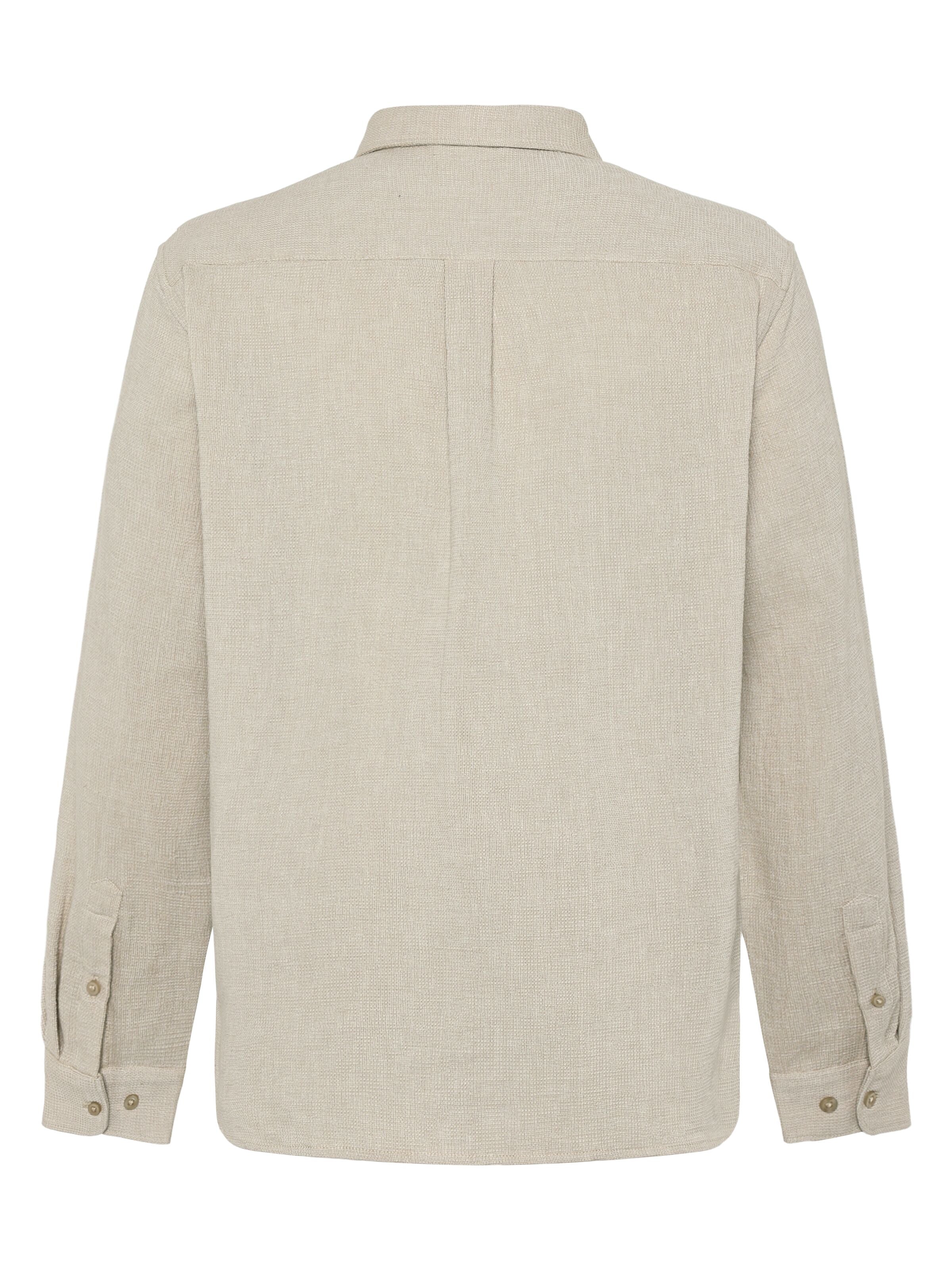 Langarmhemd mit Struktur aus Bio-Baumwolle