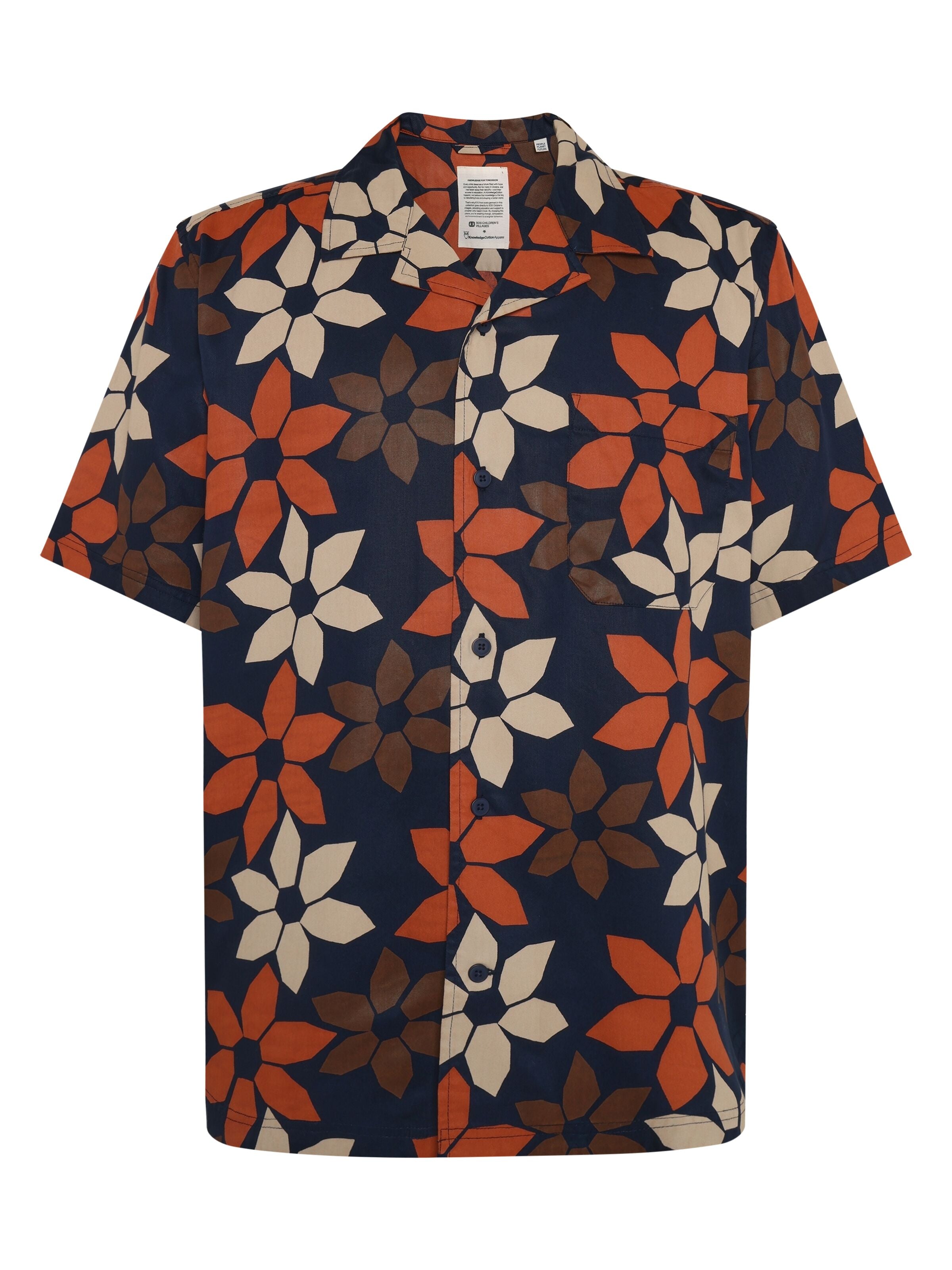 Kurzärmeliges Hemd mit Blumenprint aus Tencel
