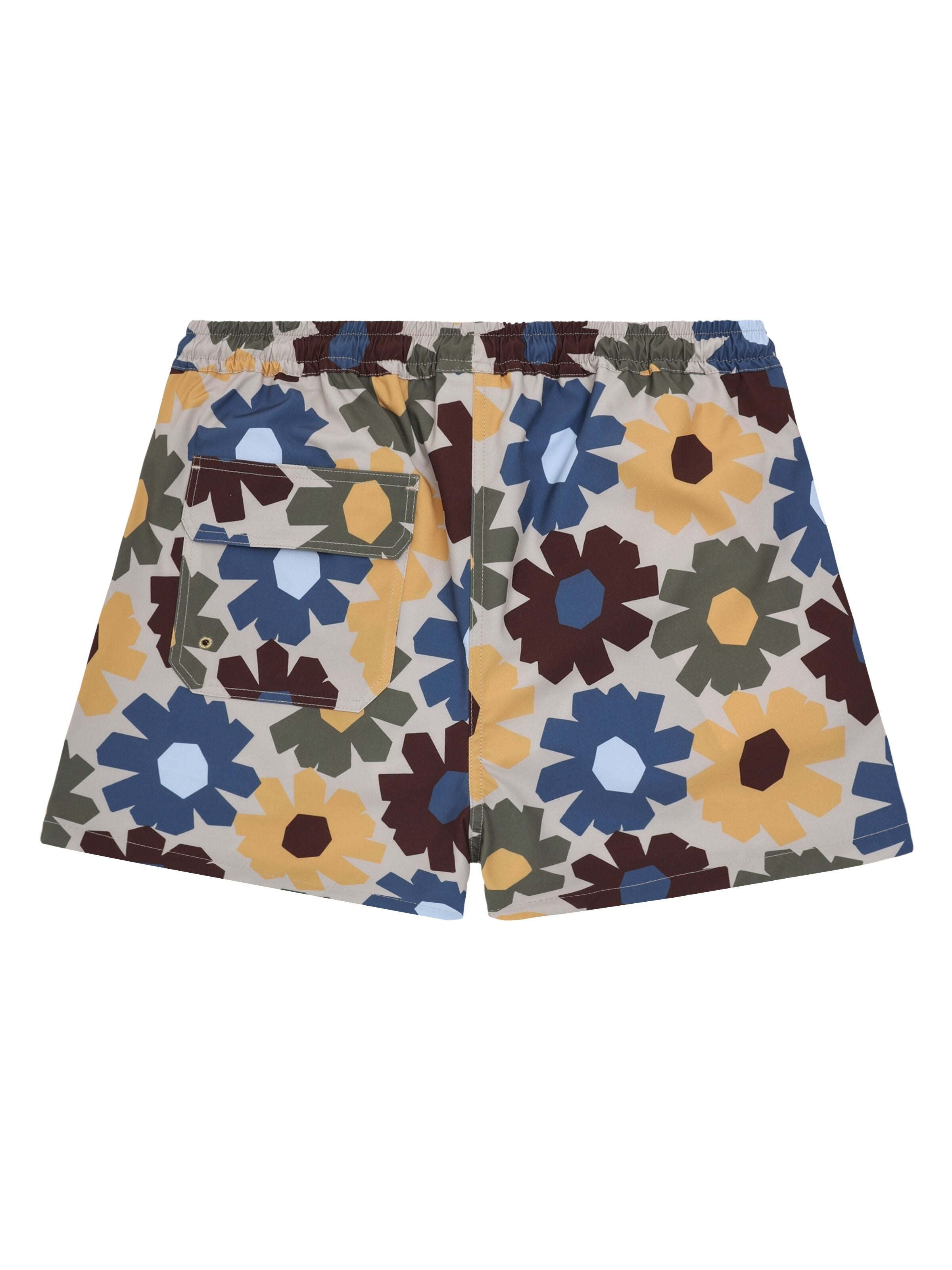 Mittellange Badehose mit Prints aus recyceltem Polyester