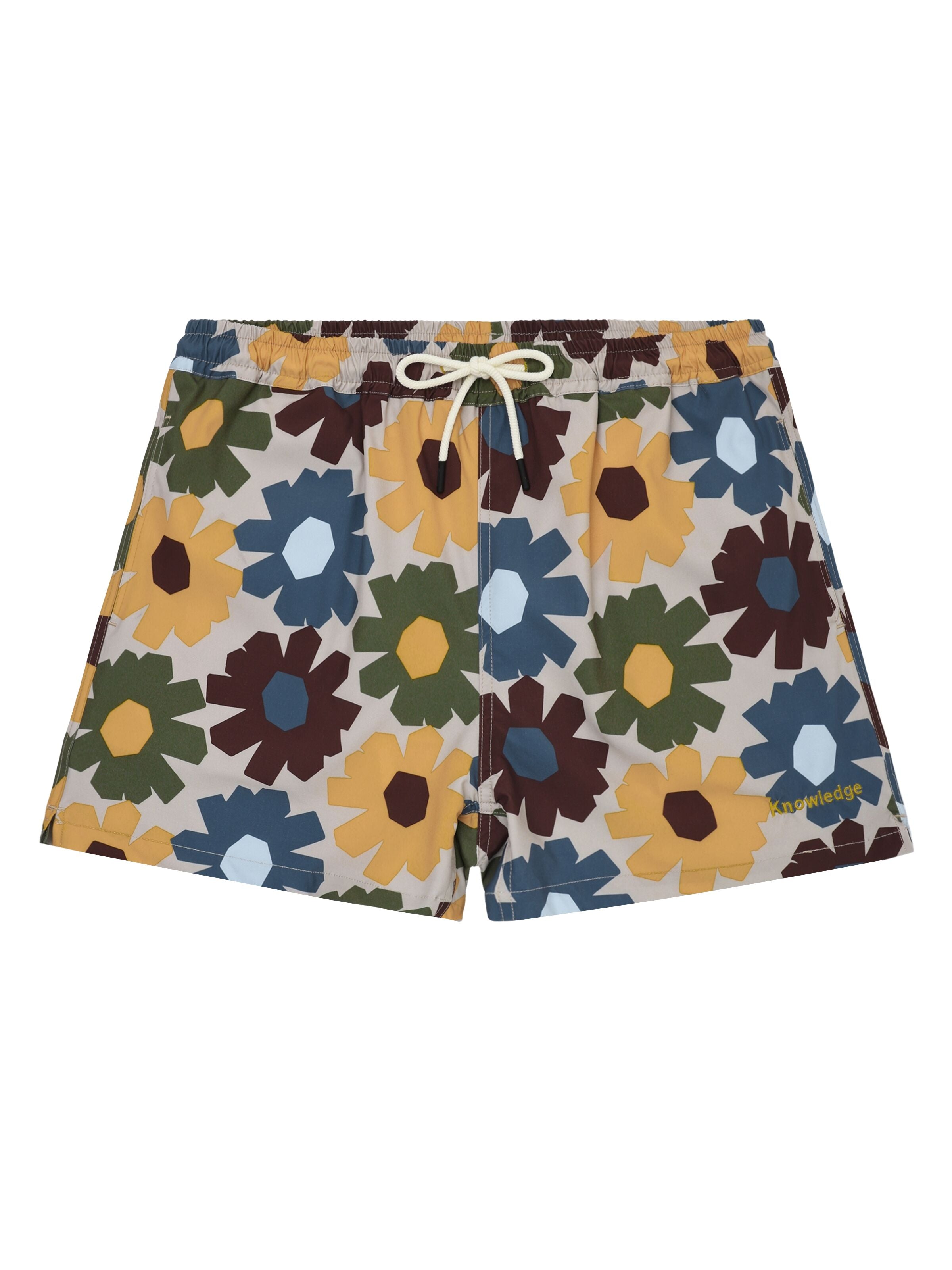 Mittellange Badehose mit Prints aus recyceltem Polyester