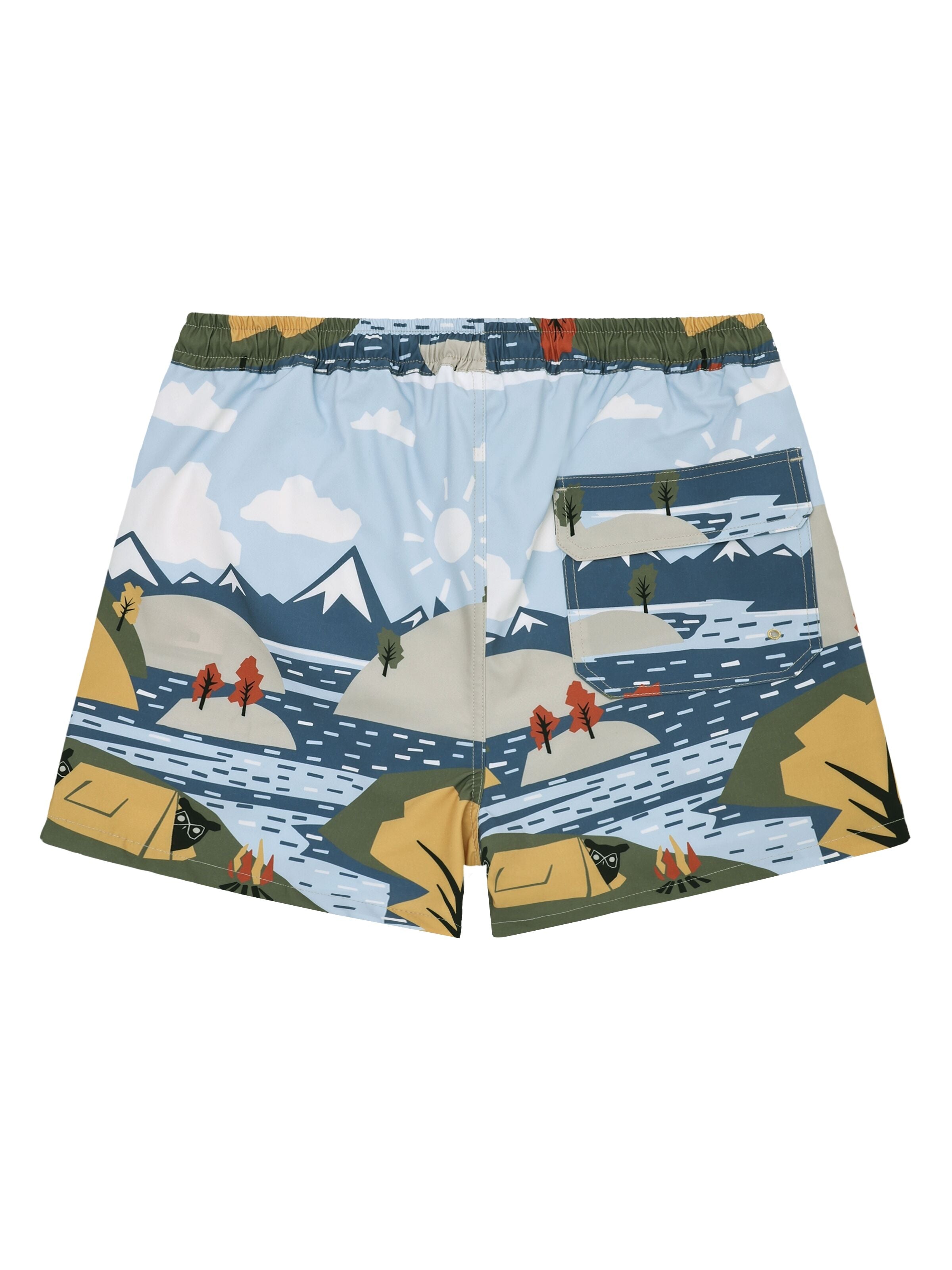 Mittellange Badehose mit Prints aus recyceltem Polyester